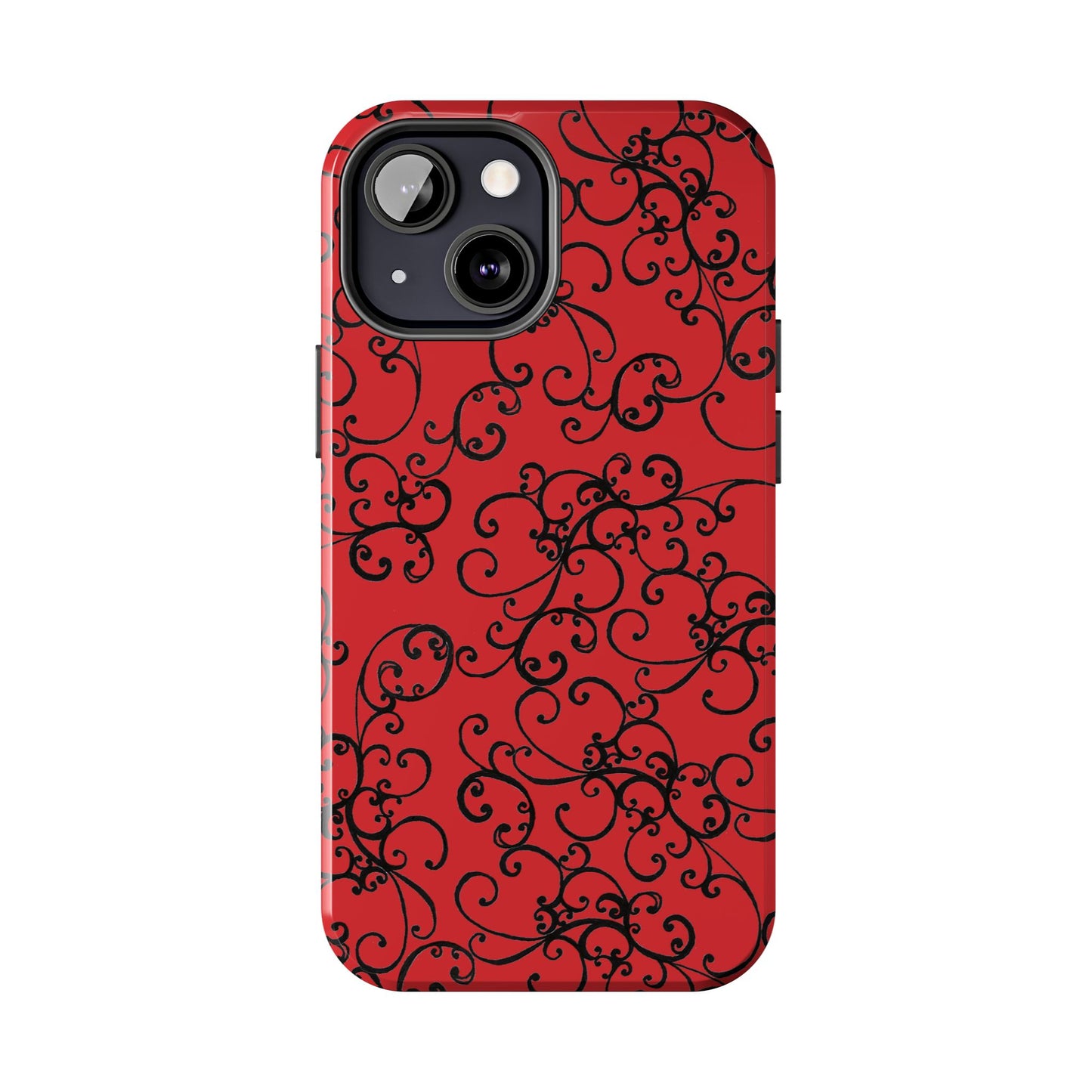 Elegant Scroll Red / Black Phone Case