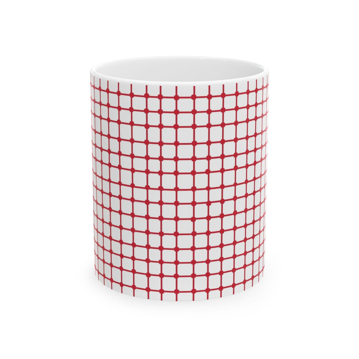 Dot Grid White / Red Cup
