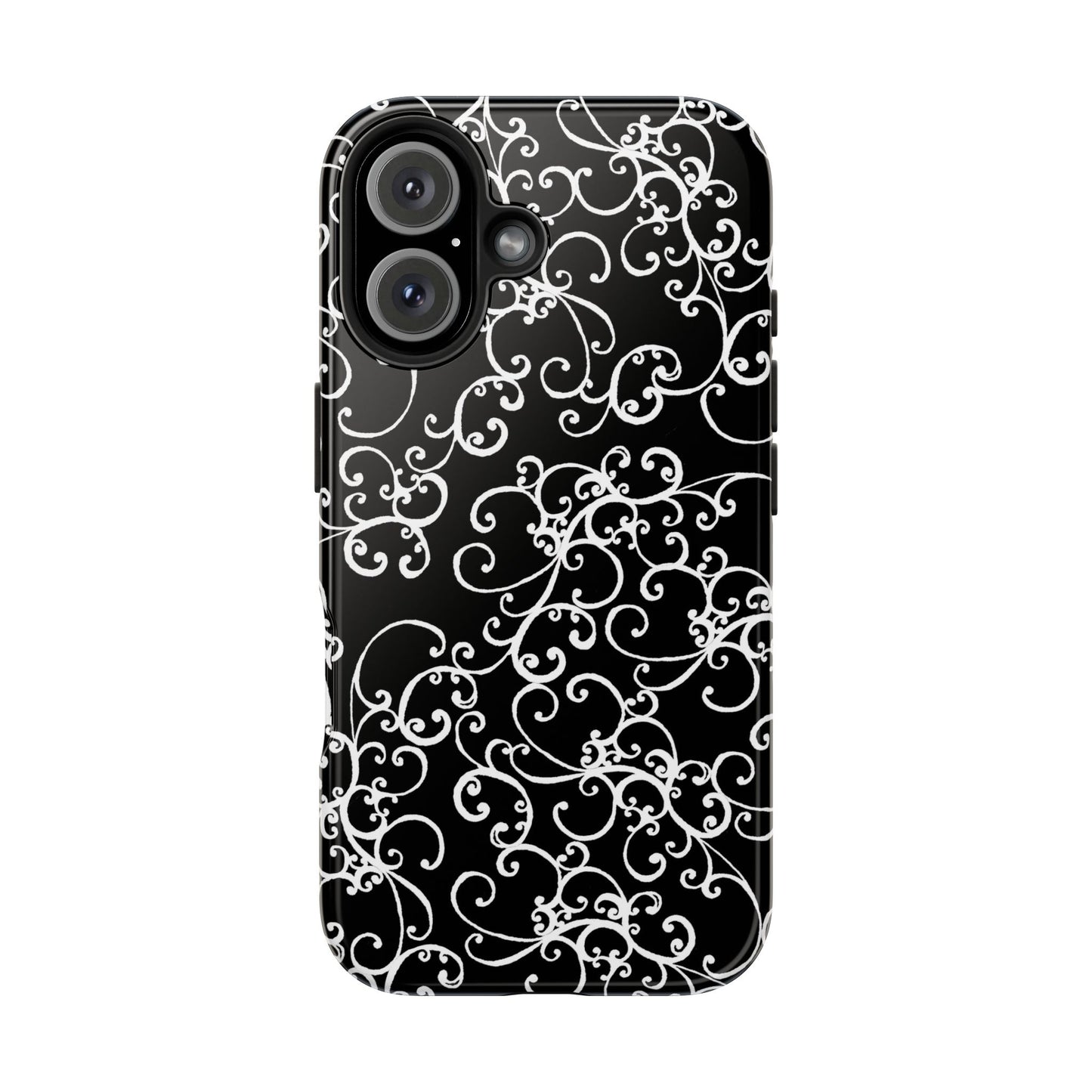Elegant Scroll Black / White Phone Case
