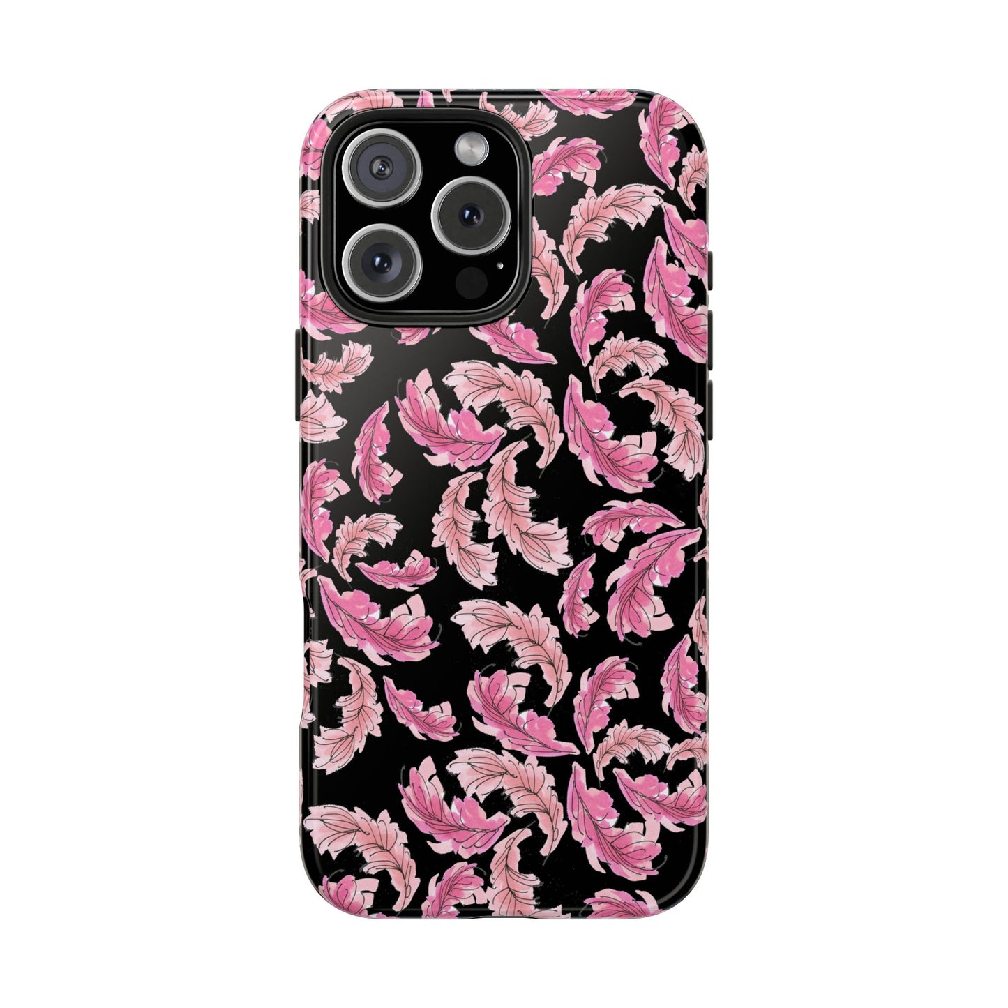 Flam Feathers Black Phone Case