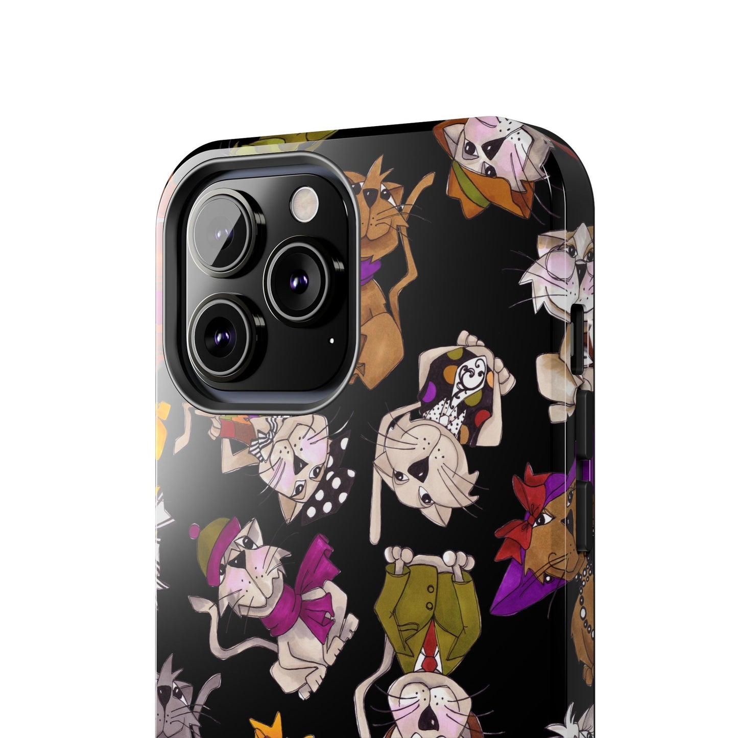 Spice Cats Tossed Black Phone Case