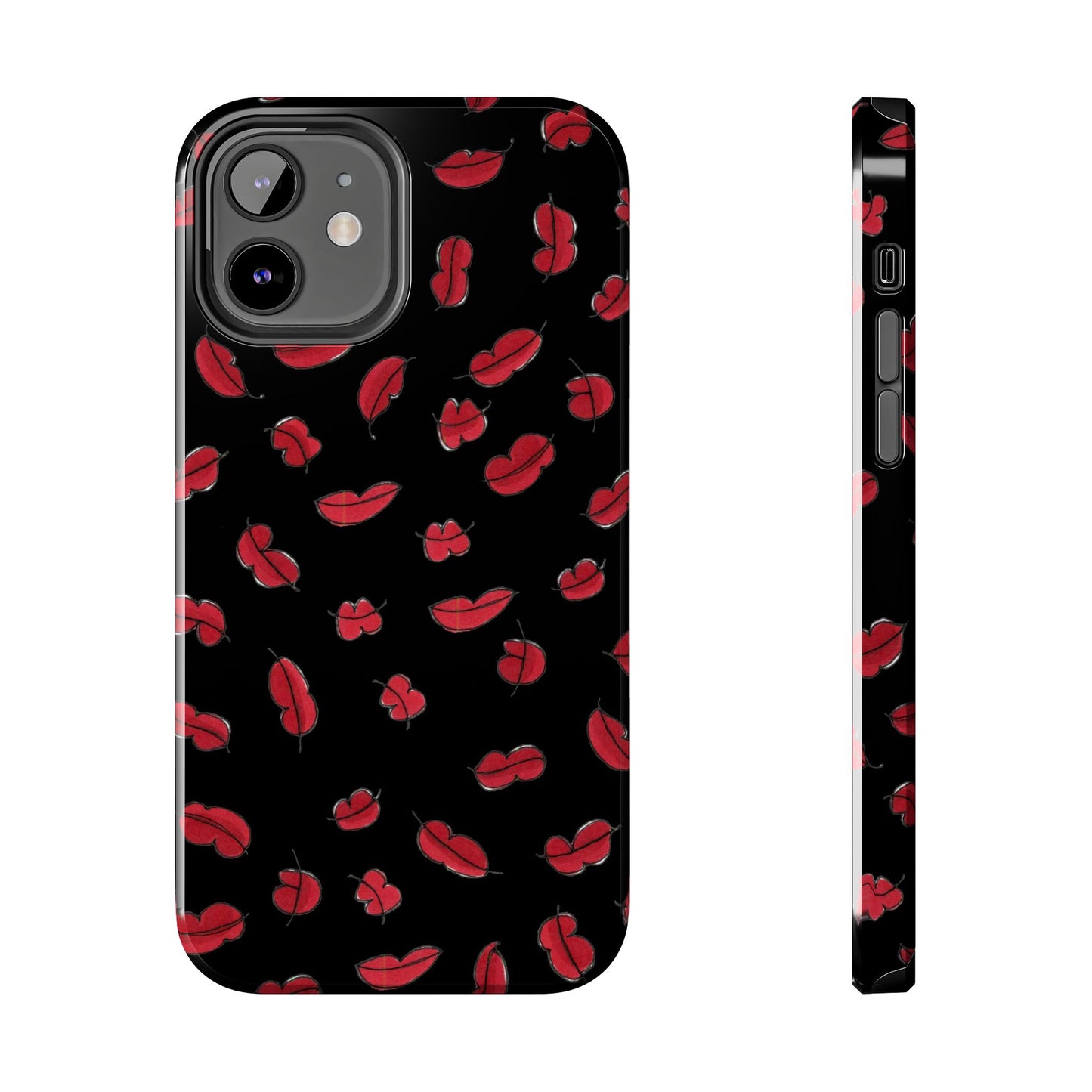 Lotsa Lips Black Phone Case