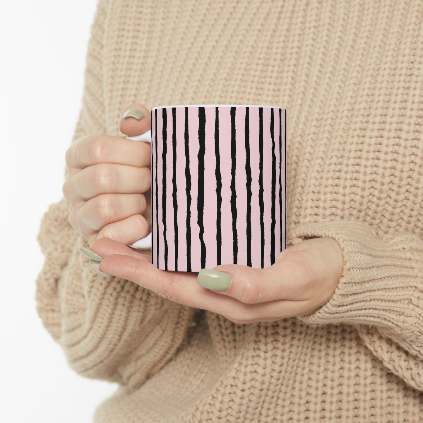 Sorta Stripe Light Pink / Black Cup