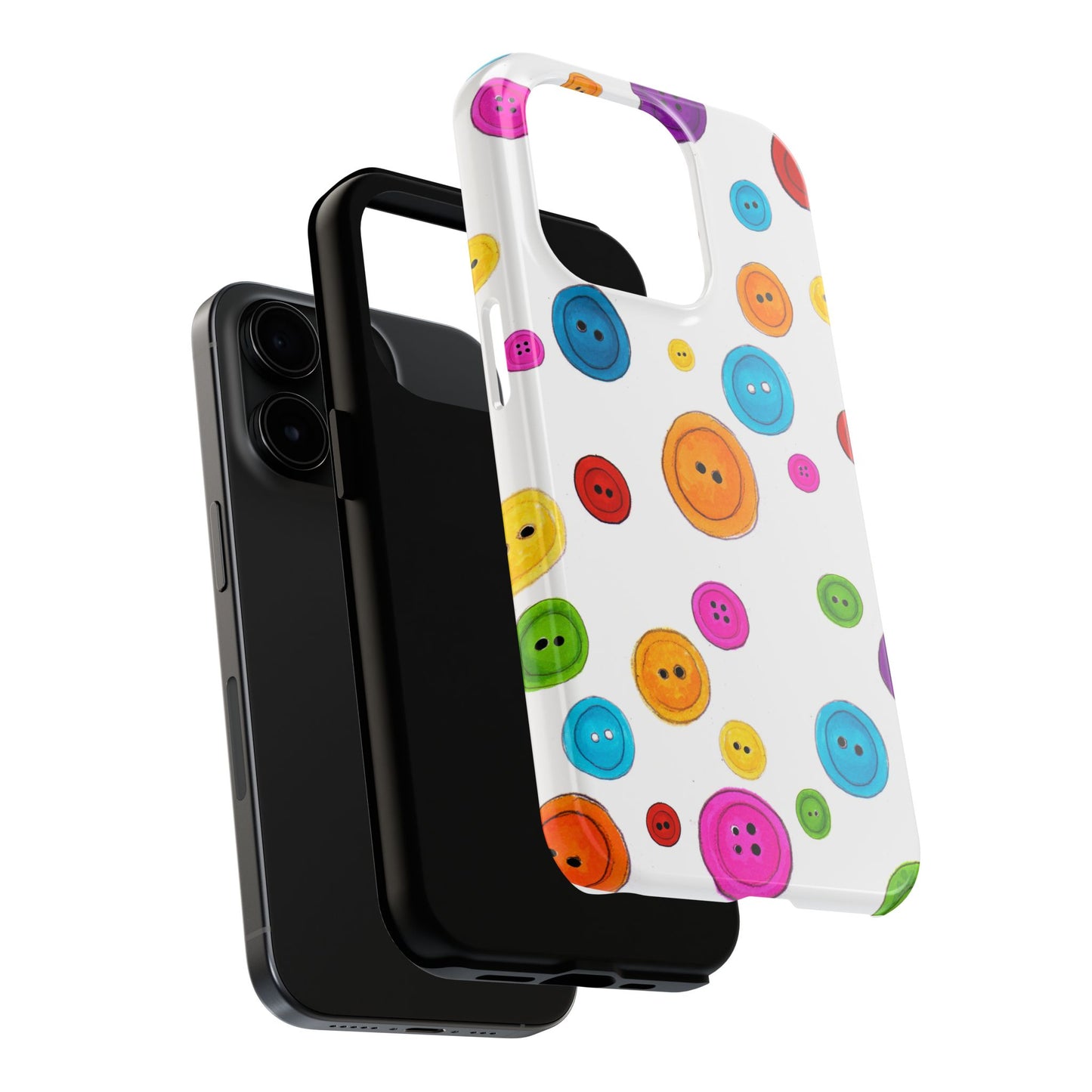 Button Dots White Phone Case