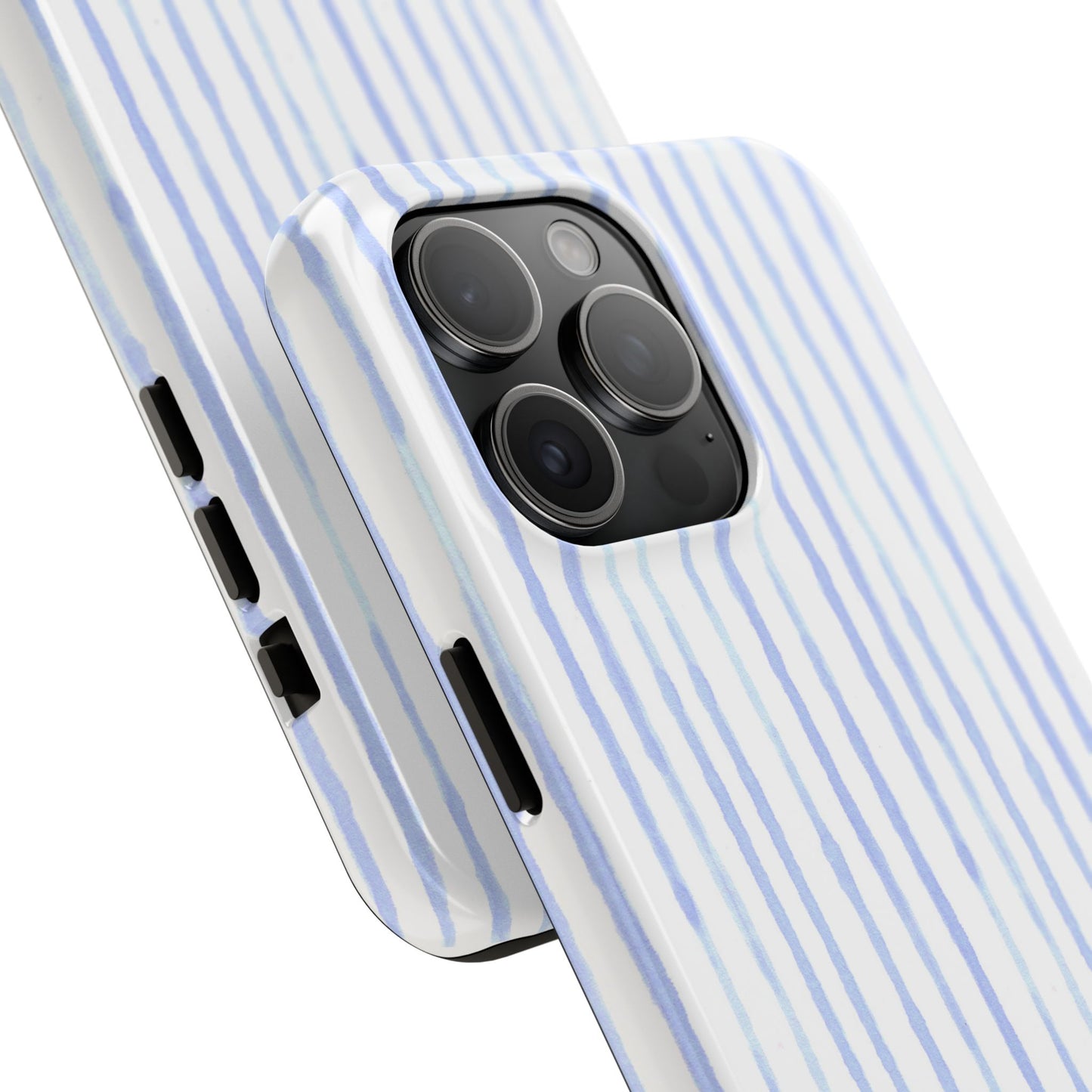 Happy Stripe White / Blue Phone Case