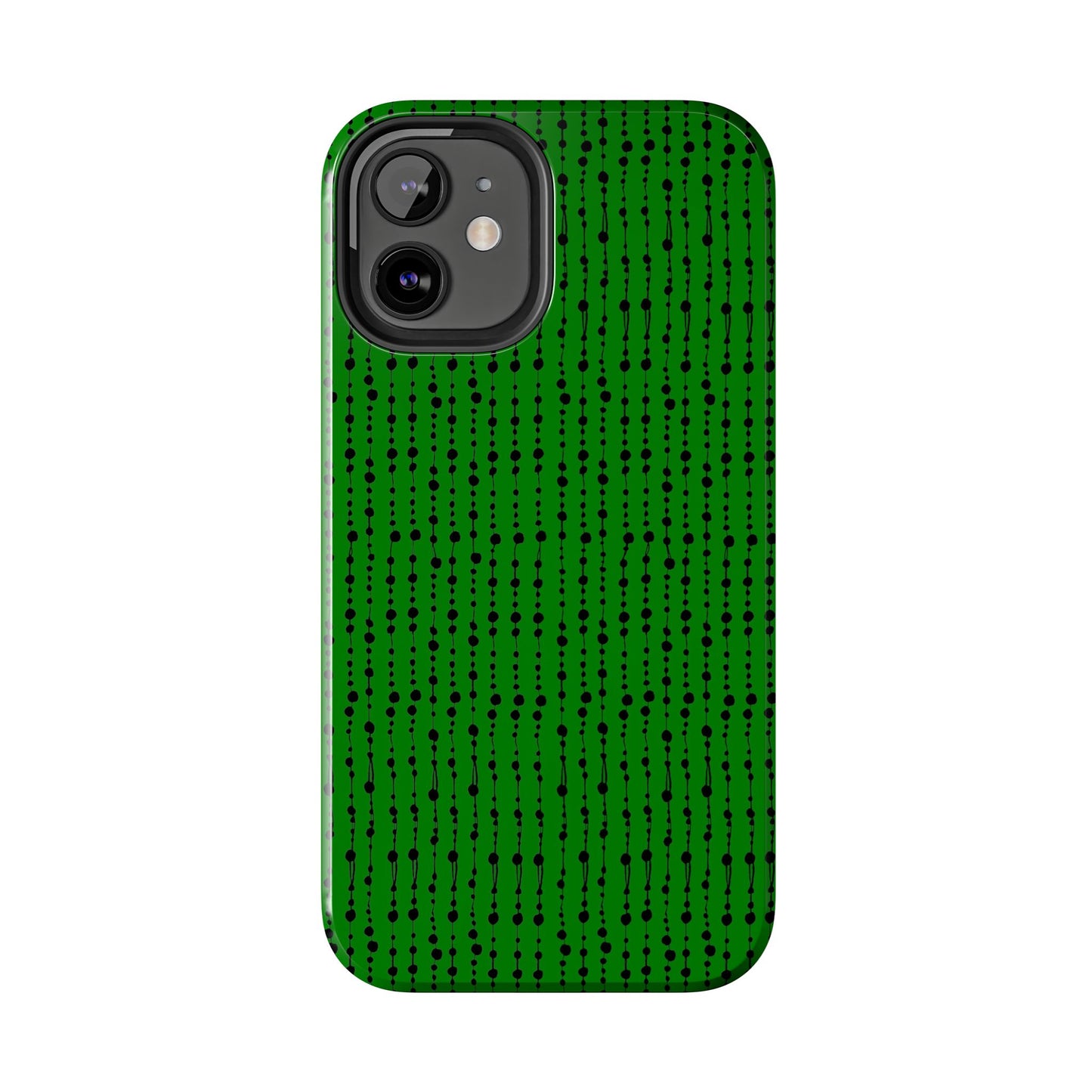 Beaded Curtain Green / Black Phone Case