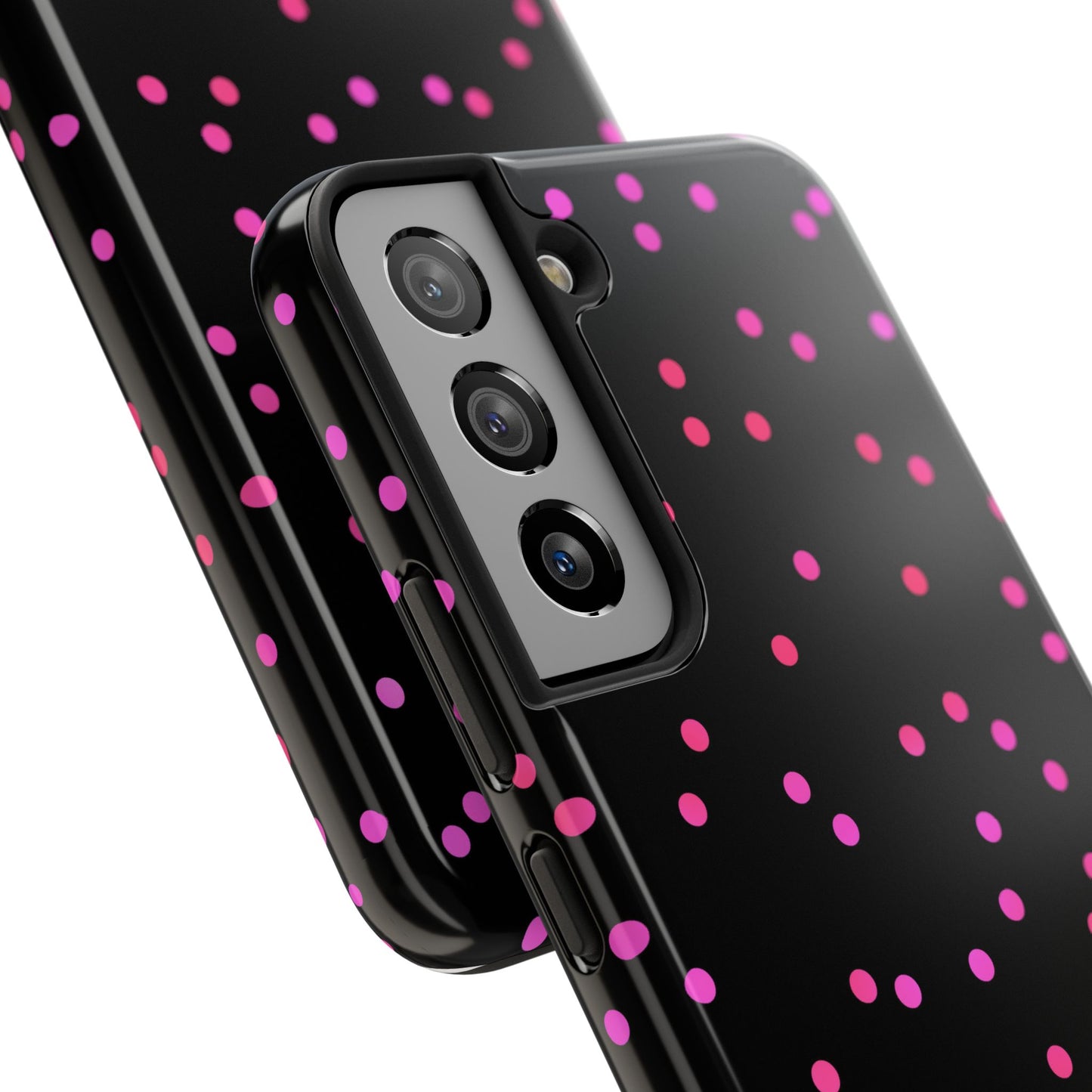 Space Dots Black / Cerise Phone Case