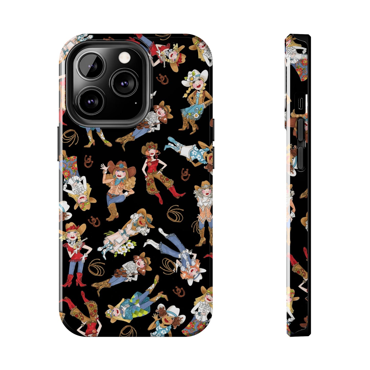 Tossed Cowgirls Black Phone Case