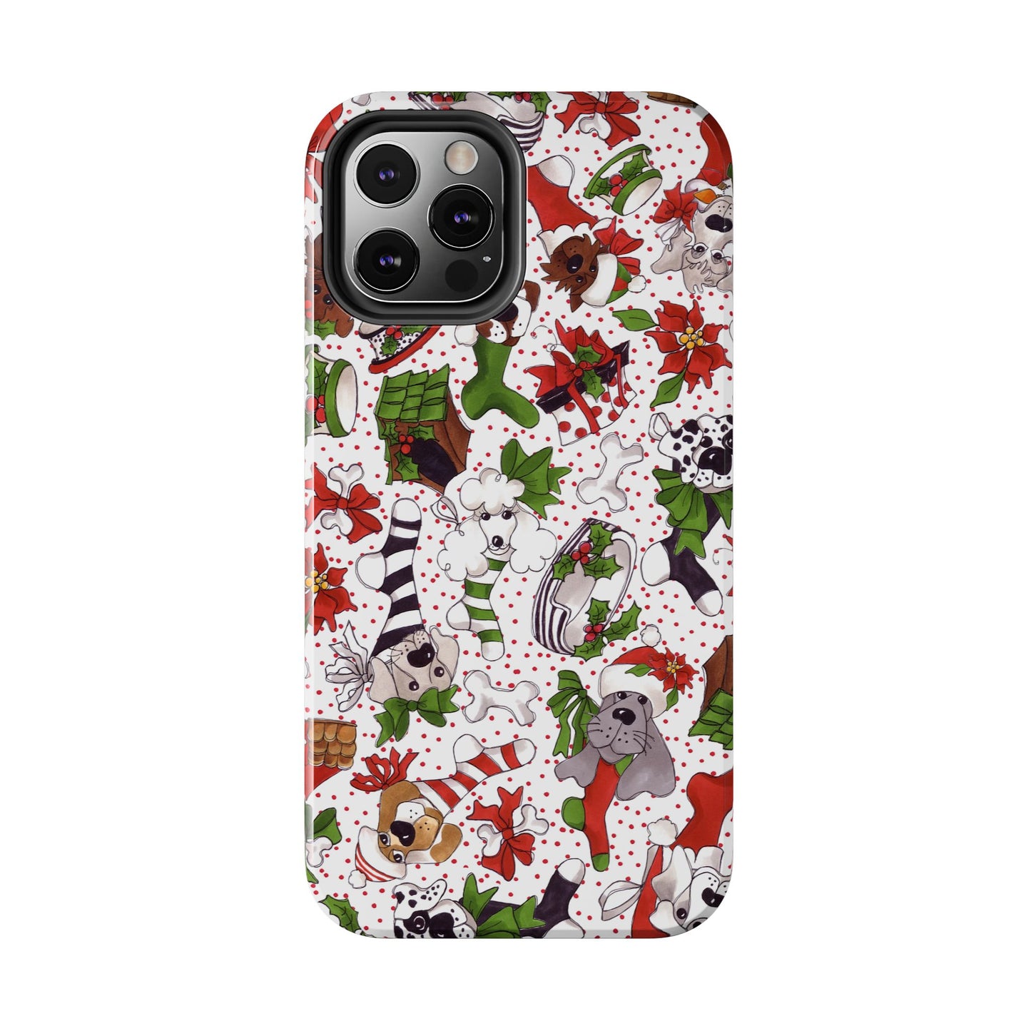 Holiday Fun Toss White / Red Phone Case