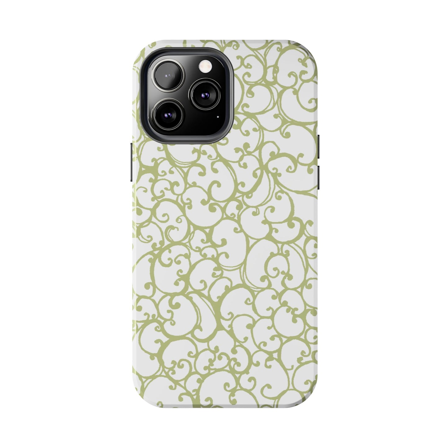 Scrollie White / Green Phone Case