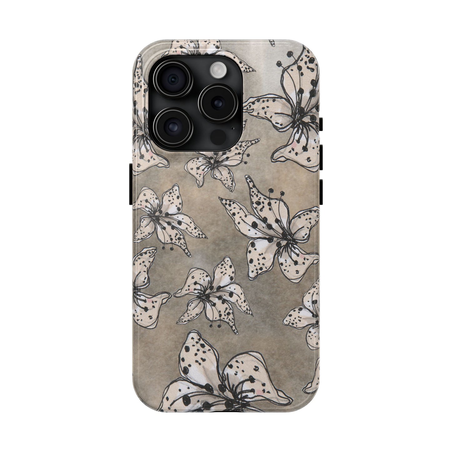 Spotted Lilies Gray Phone Case