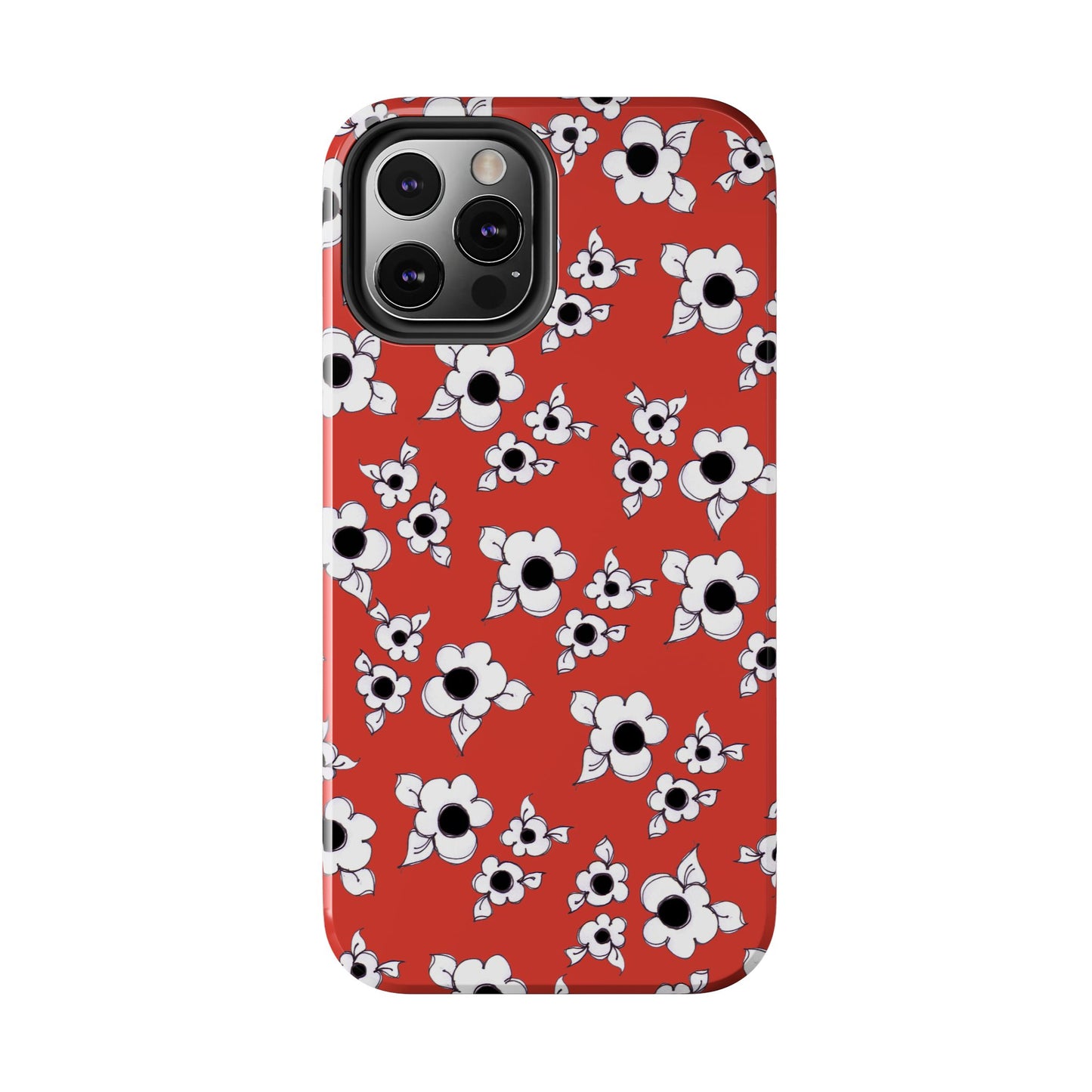 Daisy Cluster Red / Black Phone Case