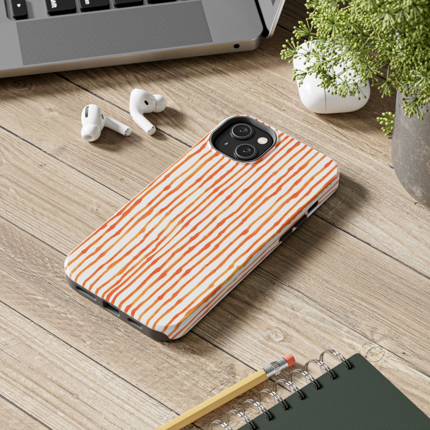Faux Seersucker Orange / White Phone Case