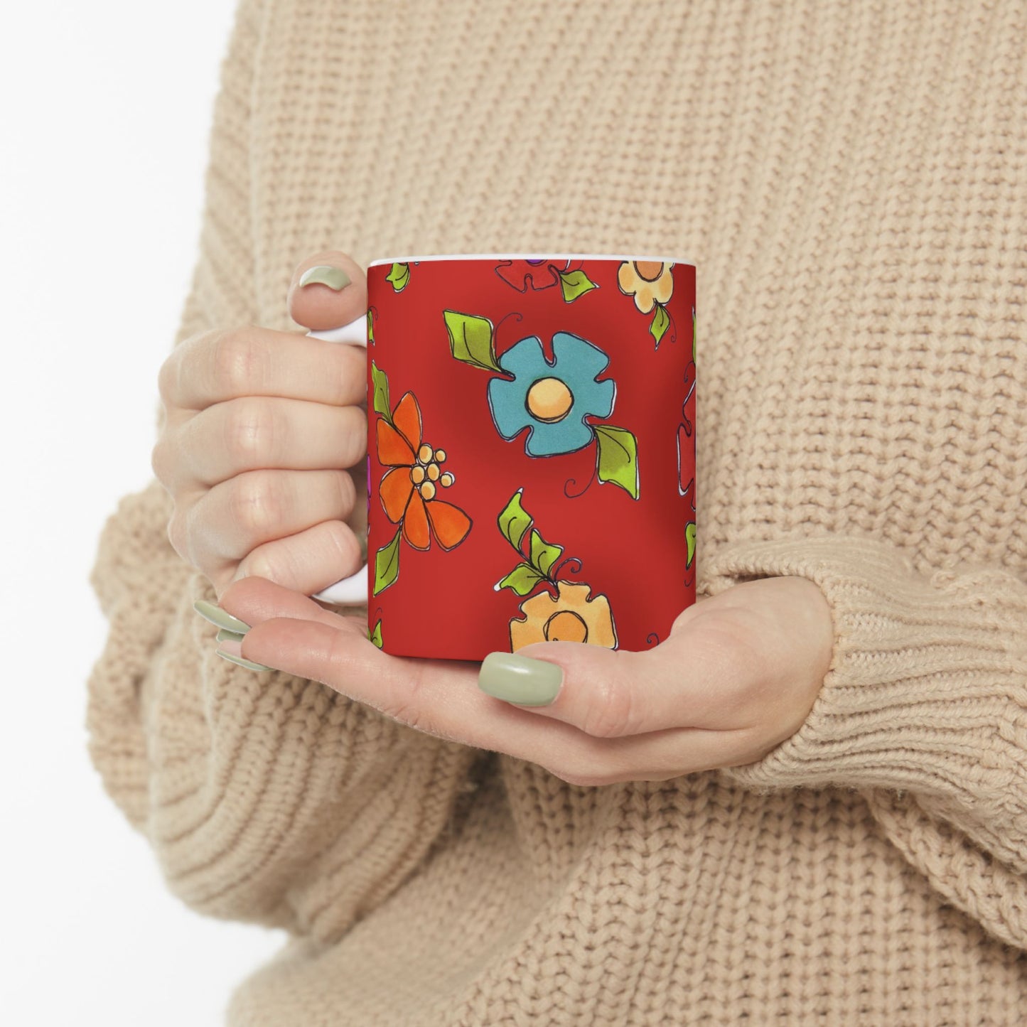 Happy Blooms Red Cup