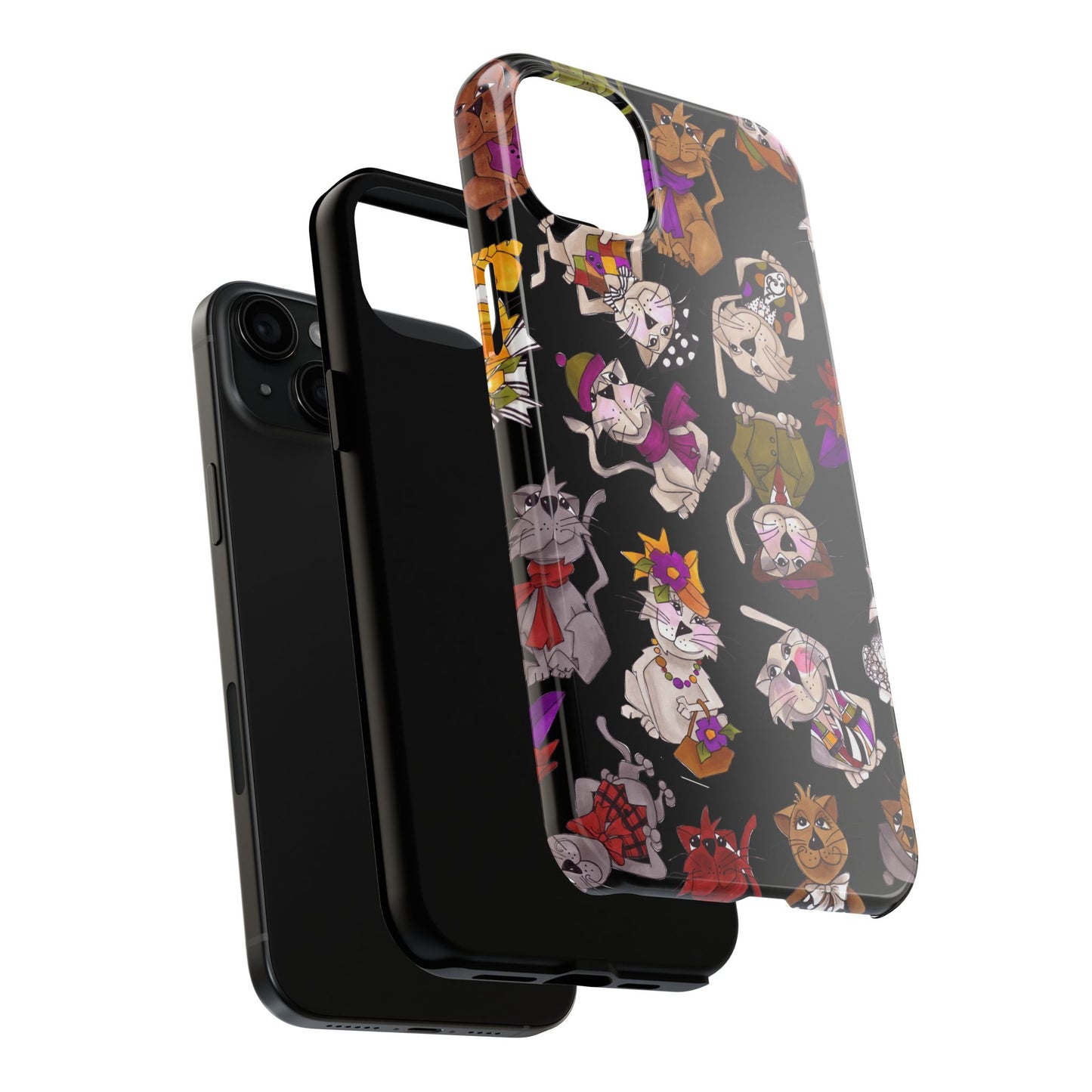 Spice Cats Tossed Black Phone Case