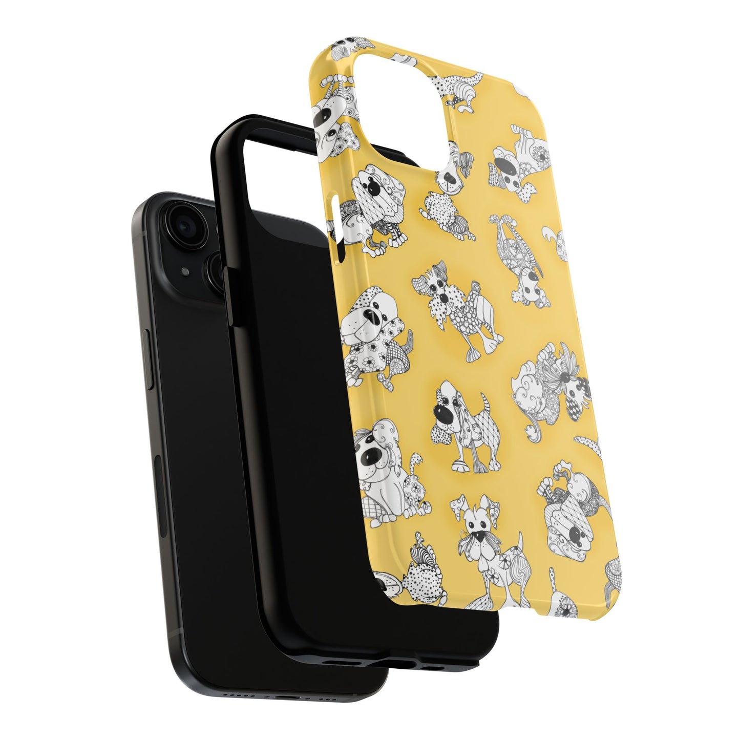 Doodle Dogs Yellow Phone Case
