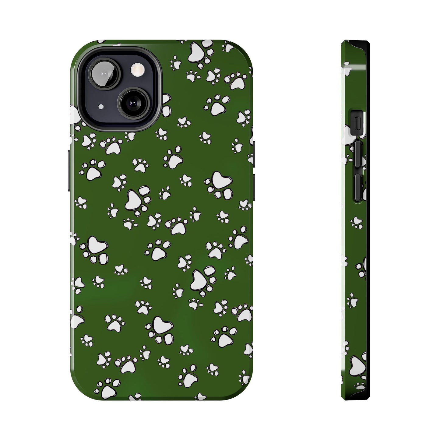Paw Flakes Green Phone Case