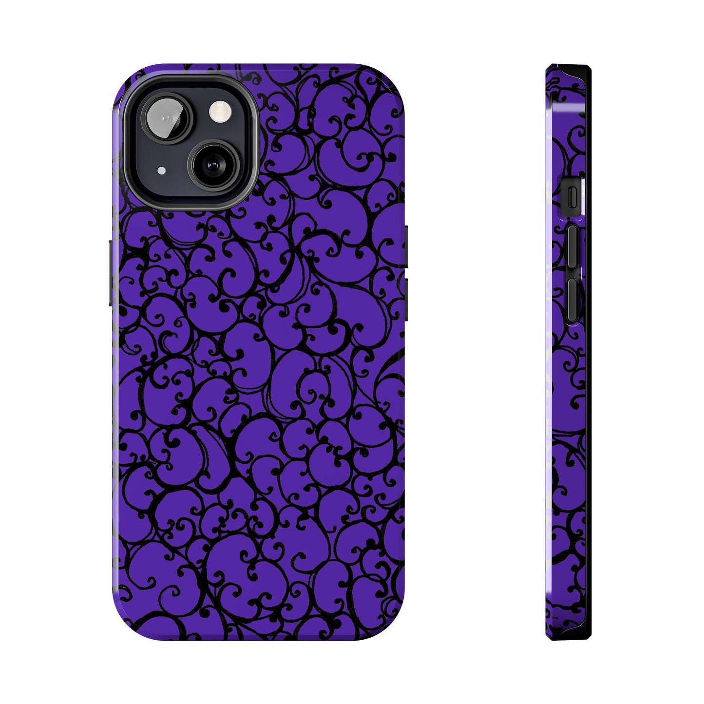 Scrollie Blue / Black Phone Case