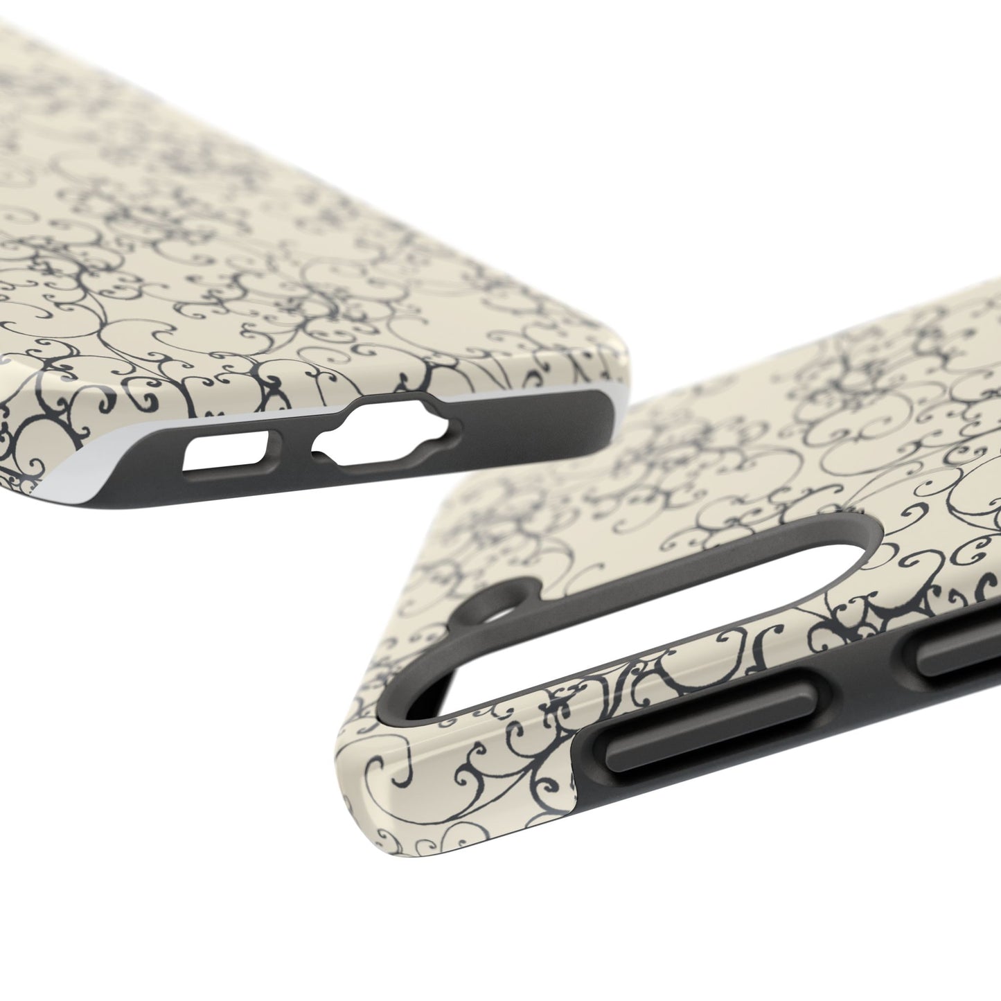 Elegant Scroll Ivory / Black Phone Case
