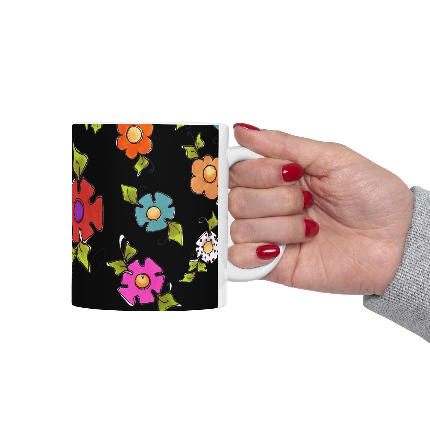 Dog Blooms Black Cup