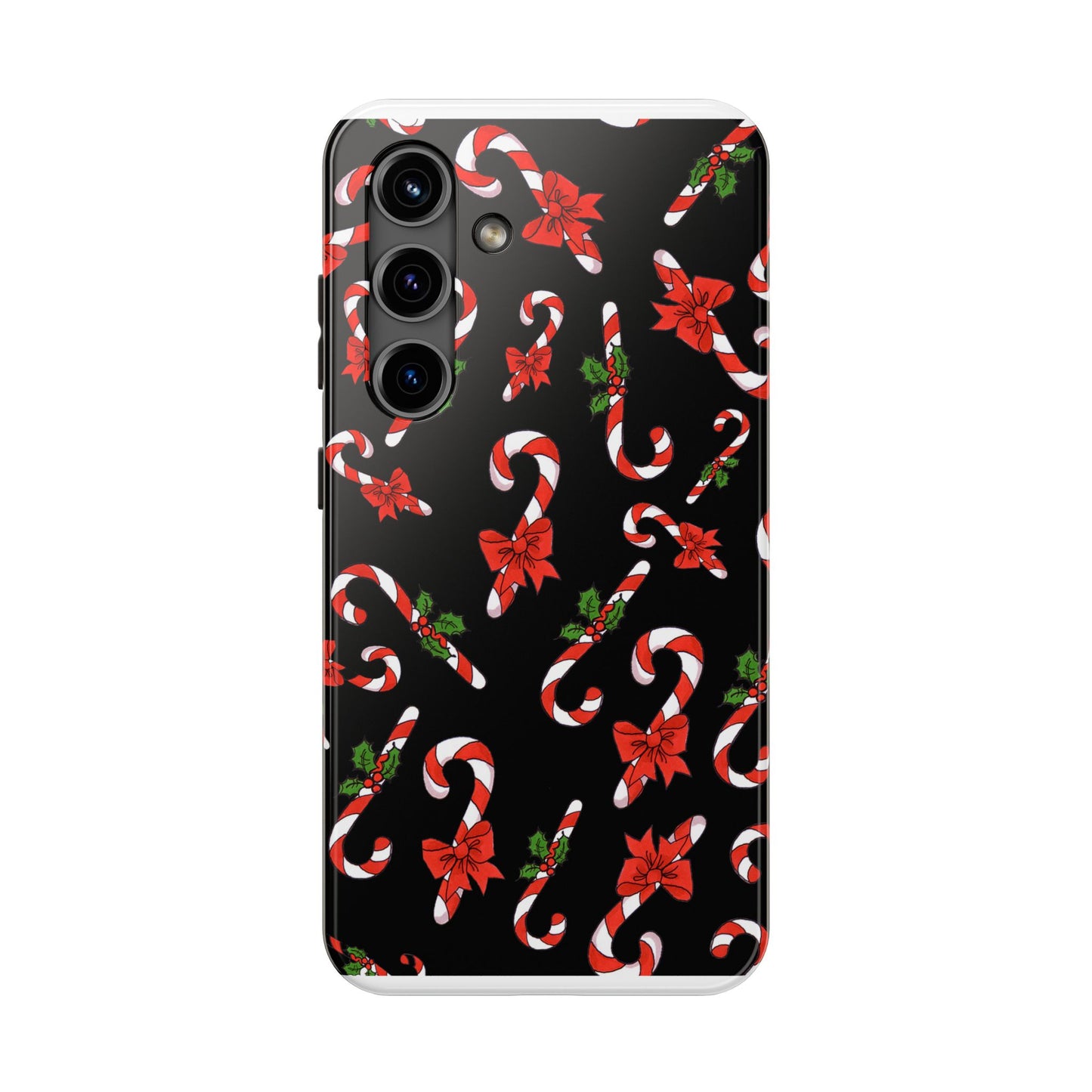 Candy Cane Crowd Black Phone Case