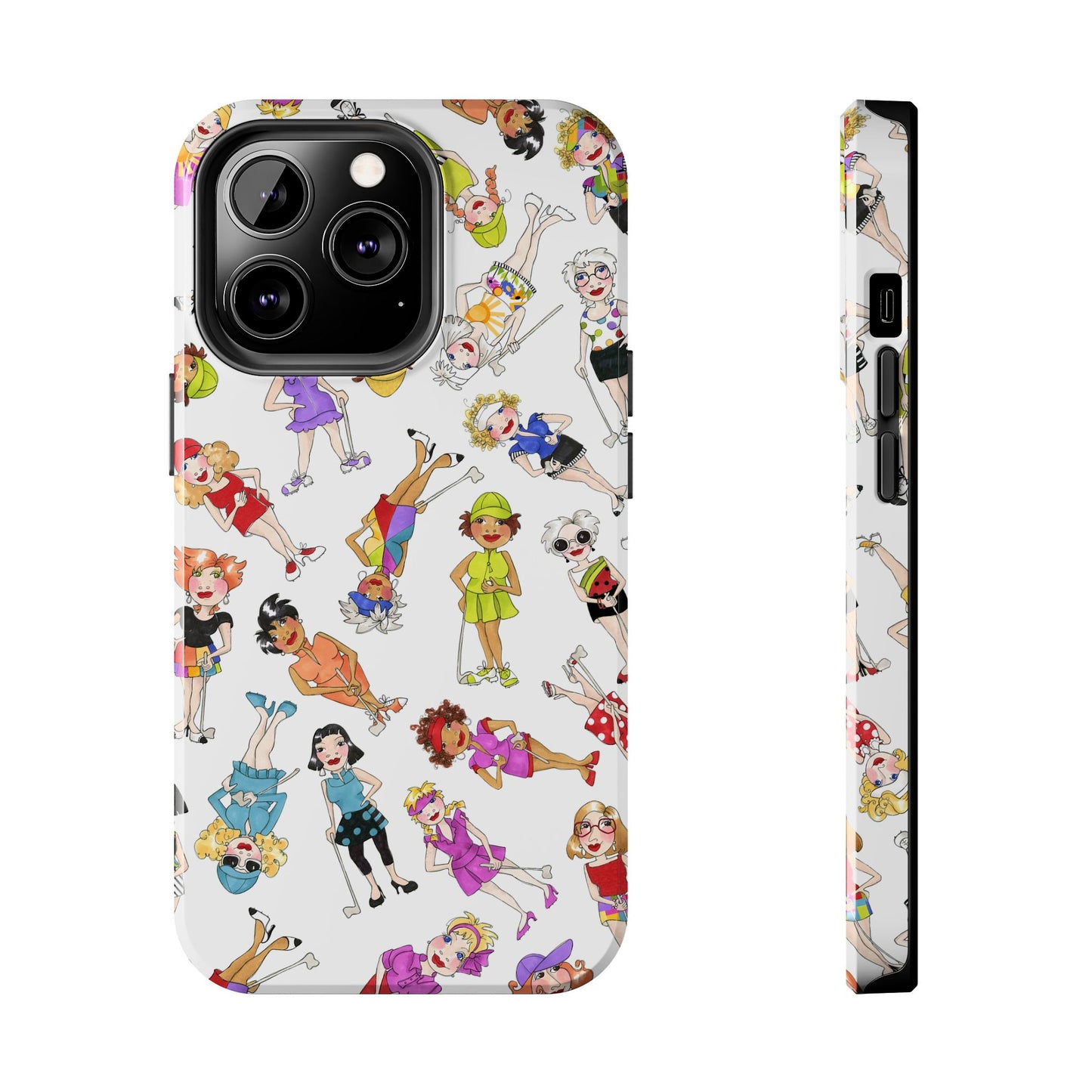 Tossed Golfer Girls White Phone Case
