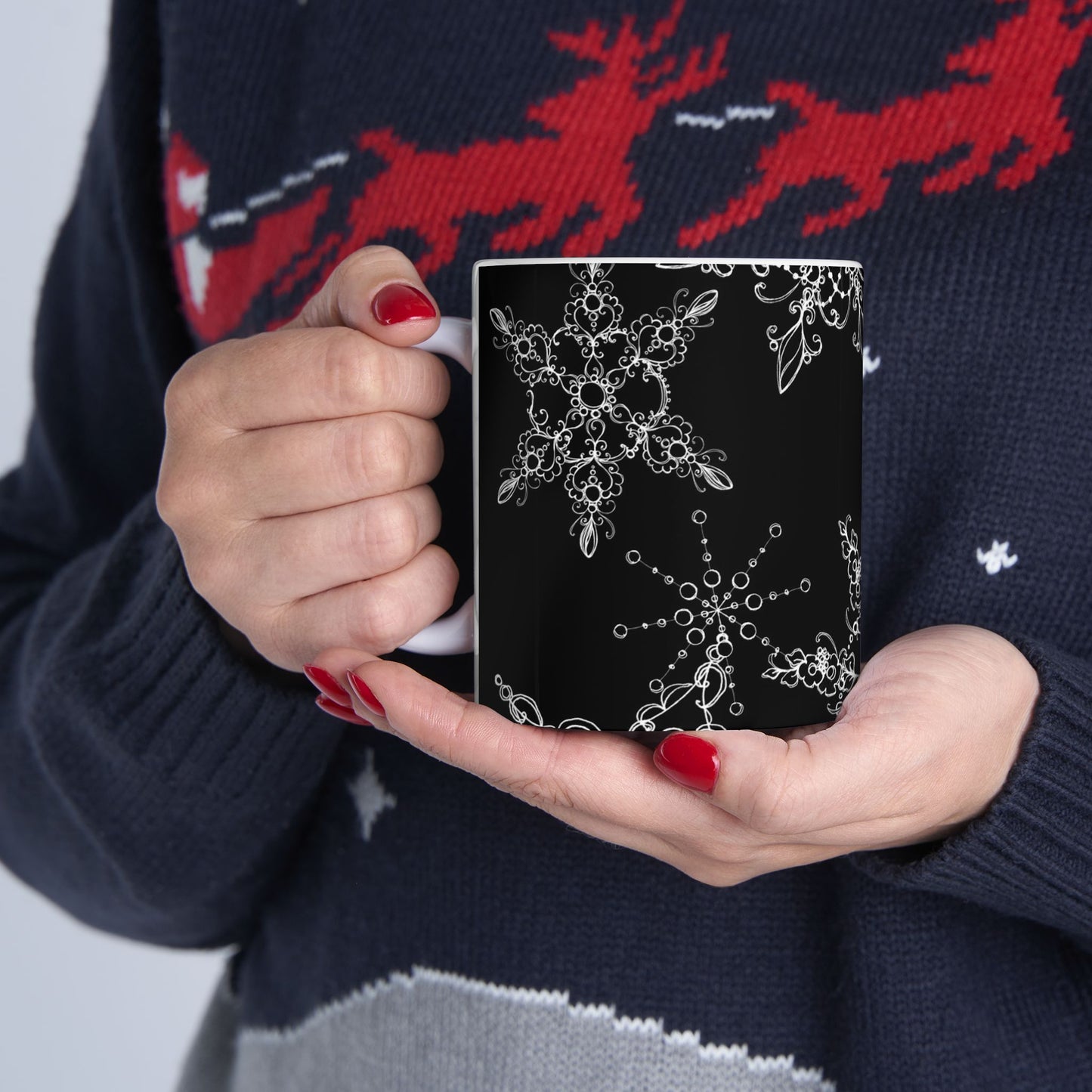 Random Flakes Black Cup