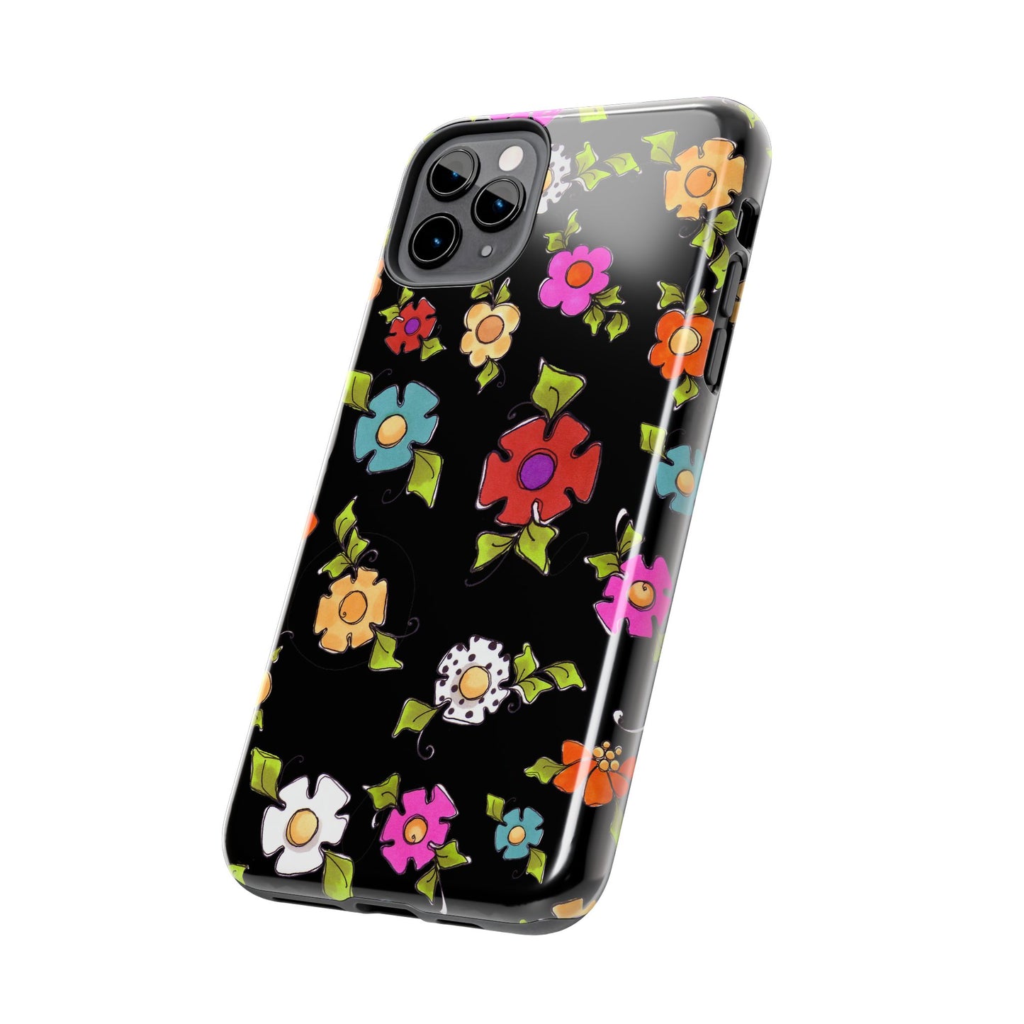 Dog Blooms Black Phone Case
