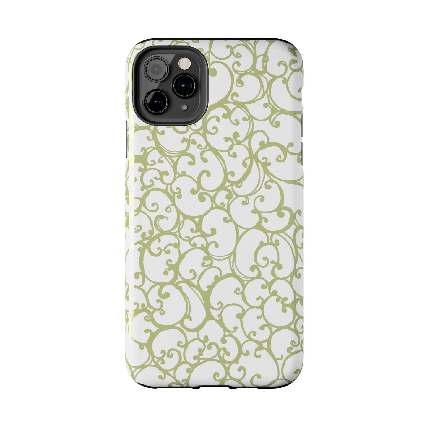 Scrollie White / Green Phone Case