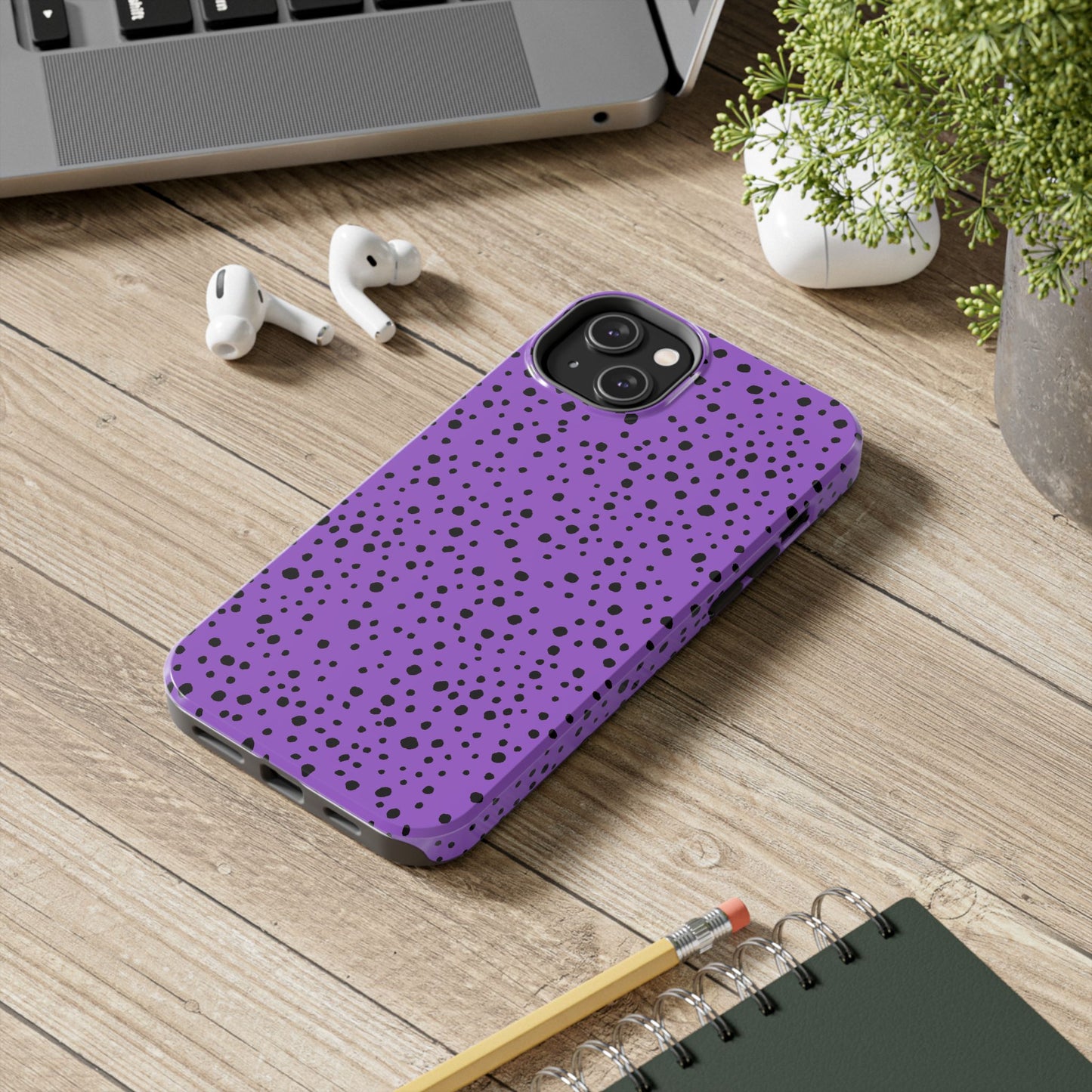 Pepper Dots Purple / Black Phone Case