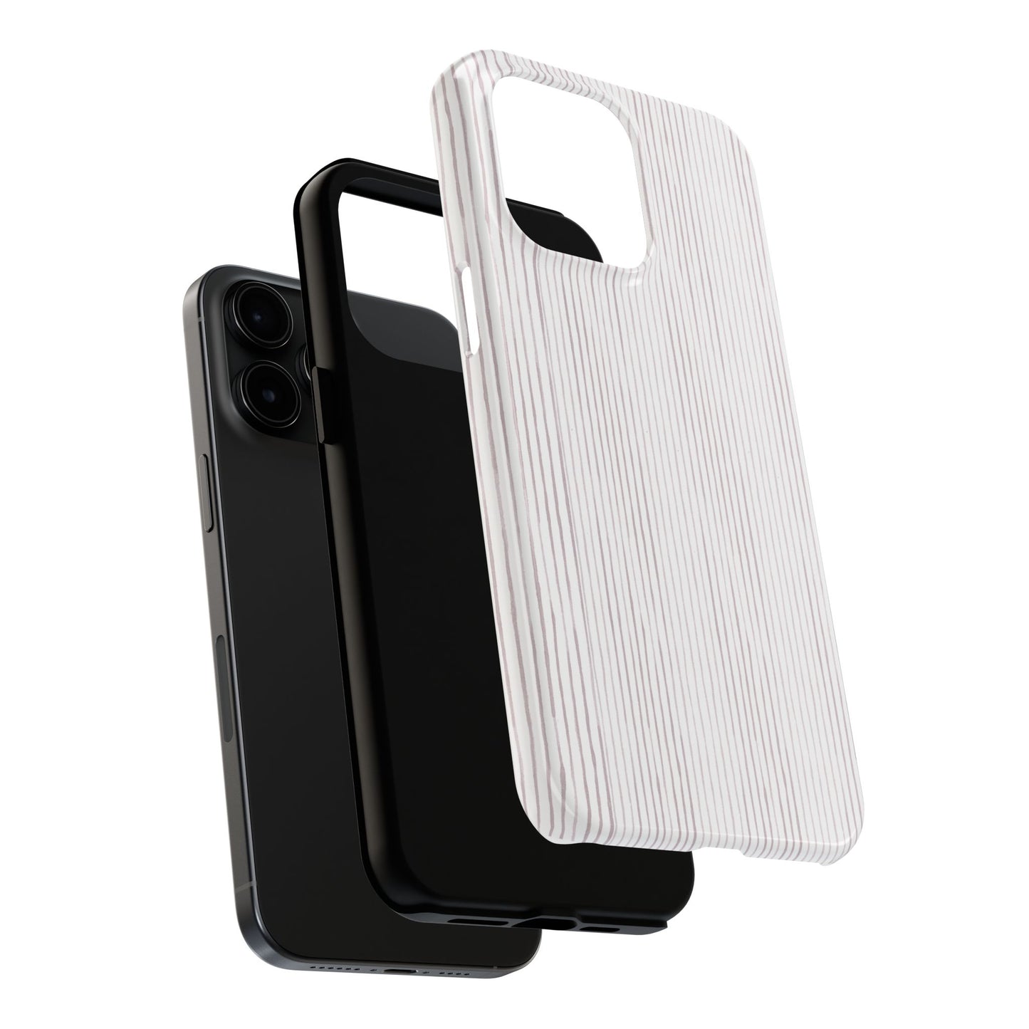 Happy Stripe White / Silver Phone Case