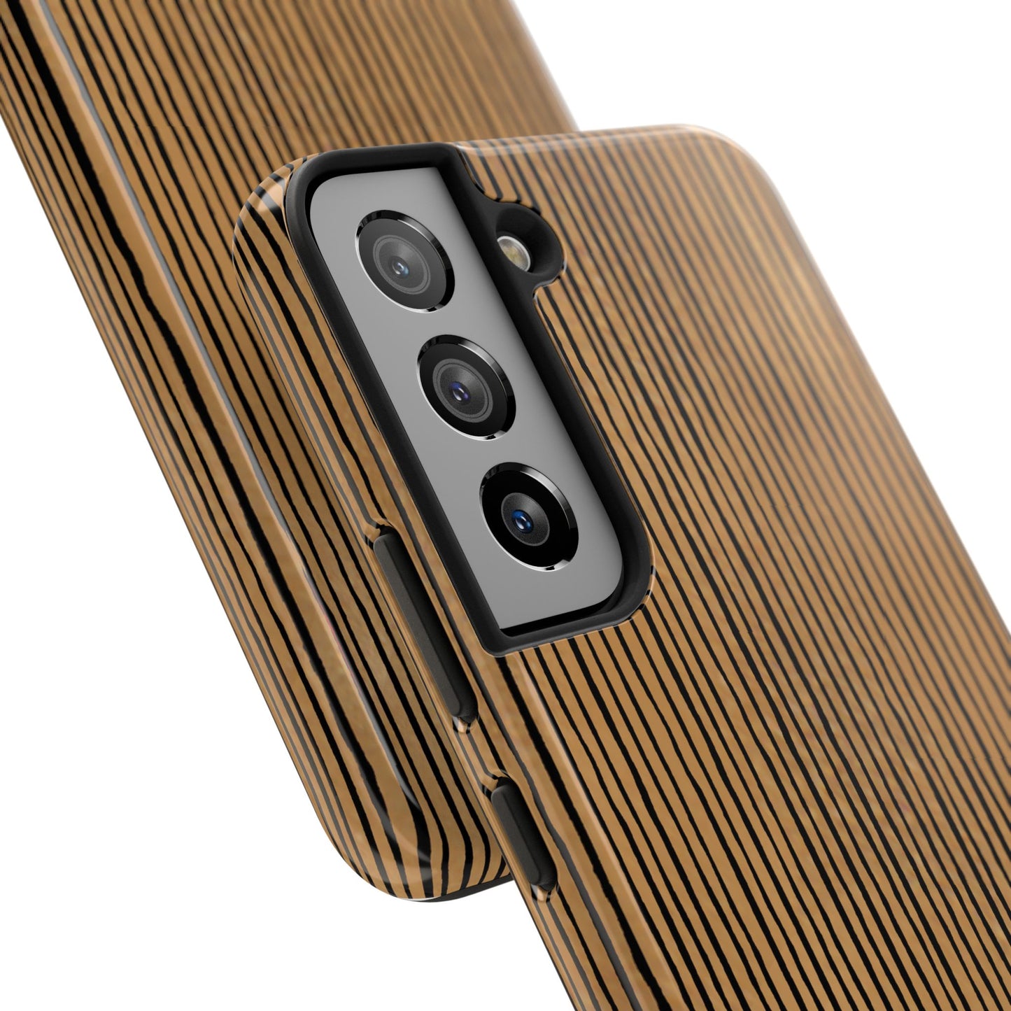 Quirky Pin Stripe Tan / Black Phone Case