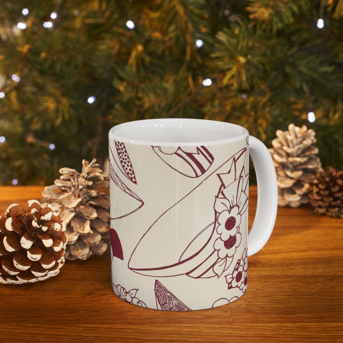 Millinery Ivory / Red Cup