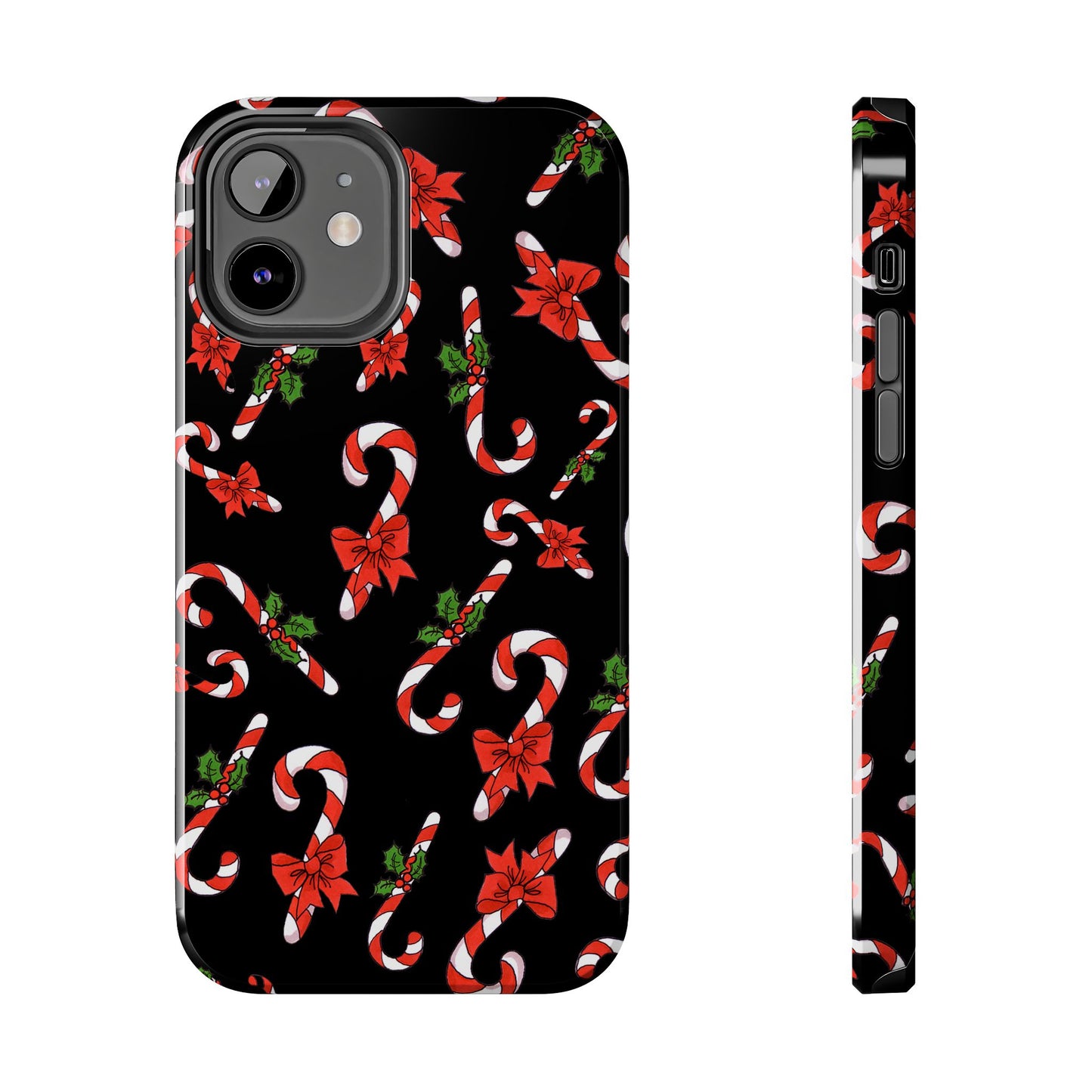 Candy Cane Crowd Black Phone Case