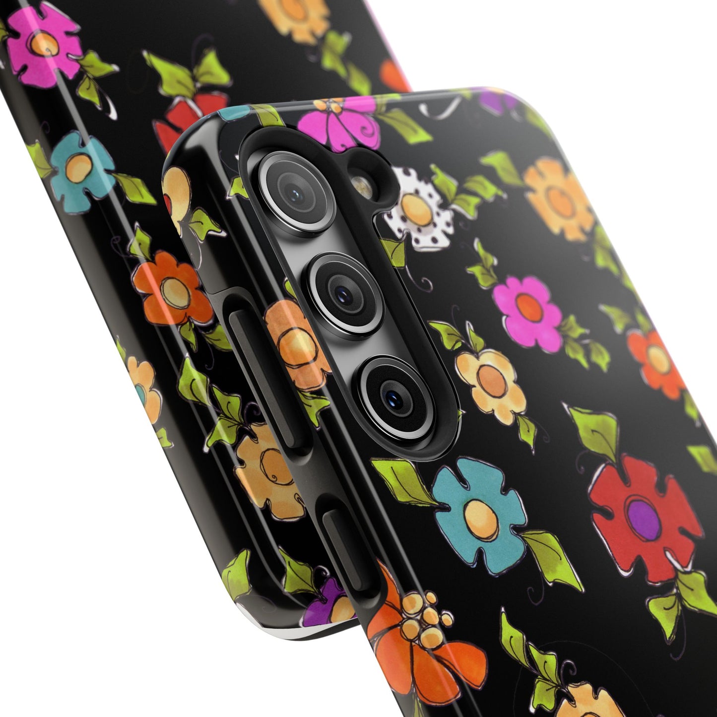 Dog Blooms Black Phone Case