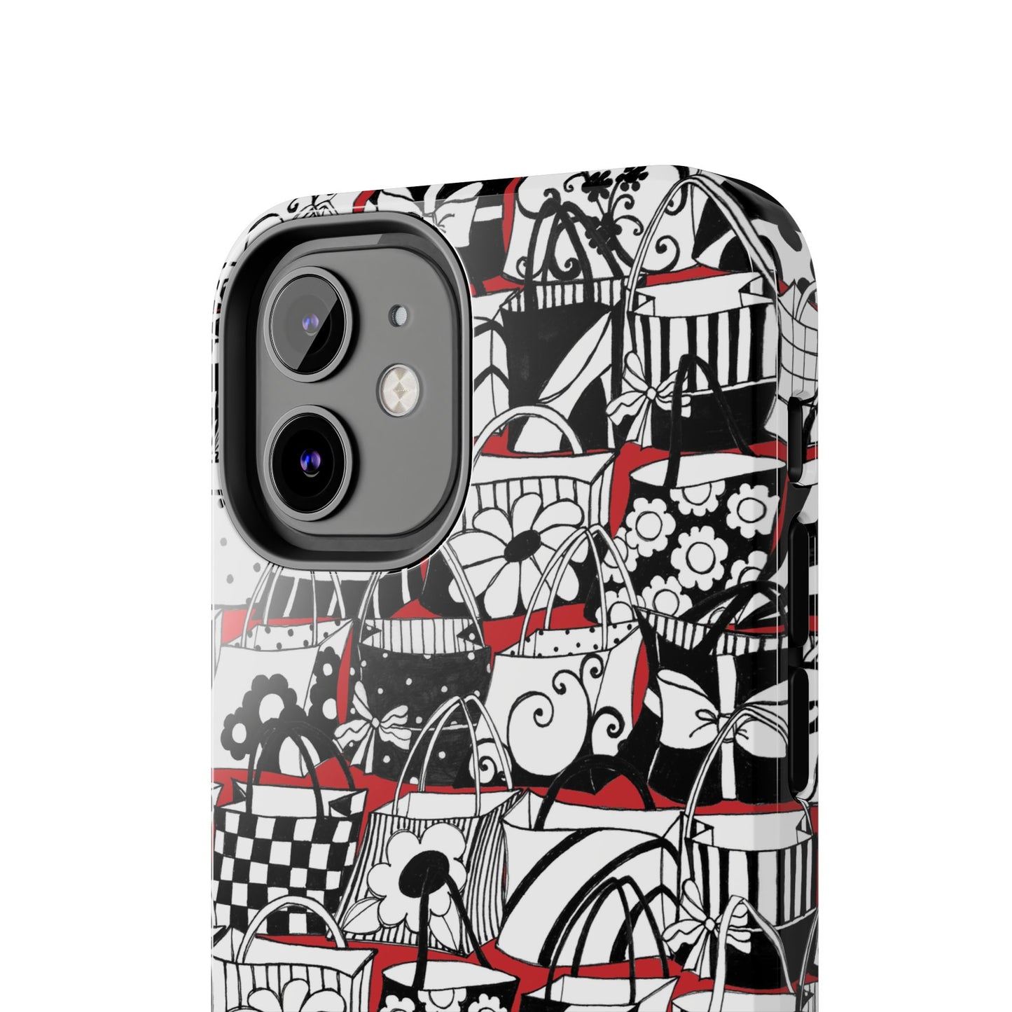 Totally Black, White & Red Phone Case