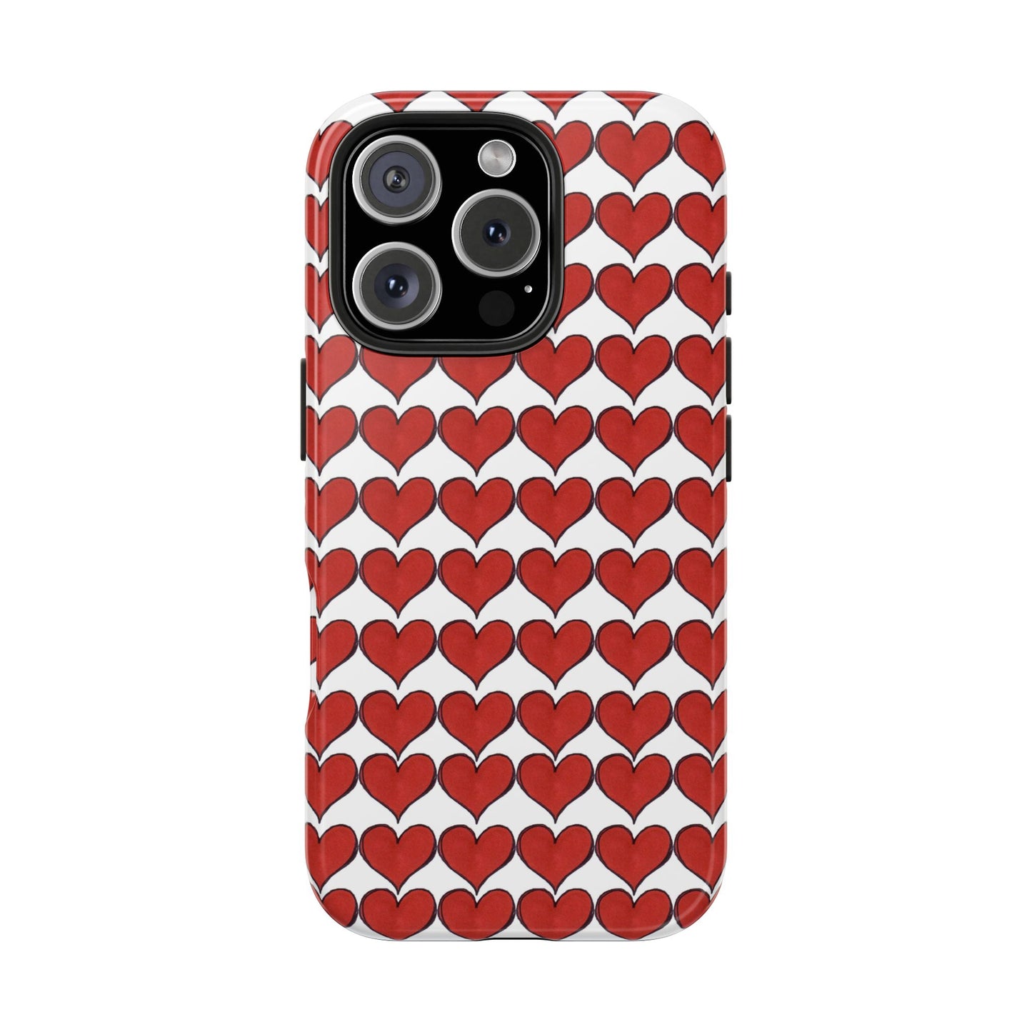 Heartbeats White / Red Phone Case