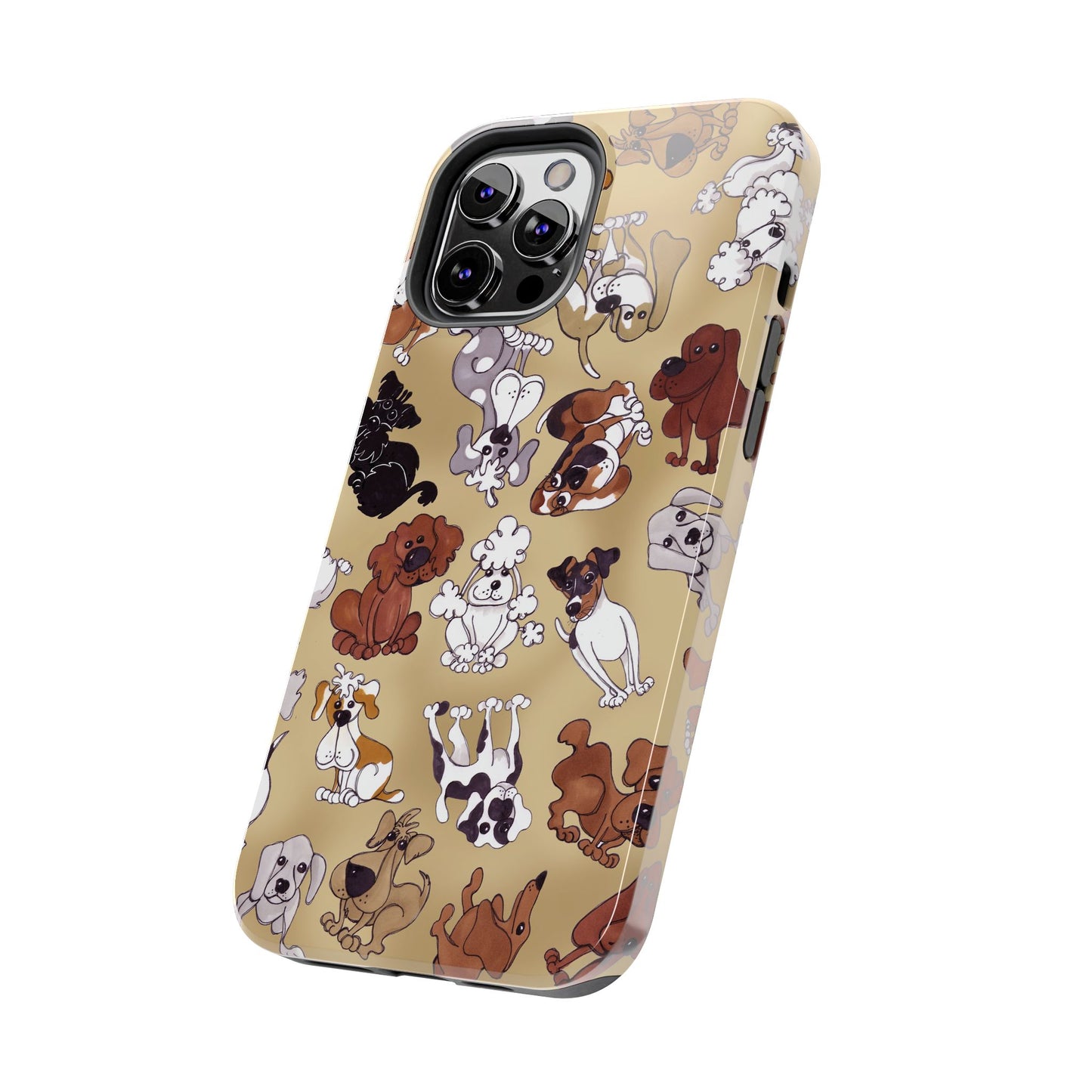 Tossed Doggies Tan Phone Case