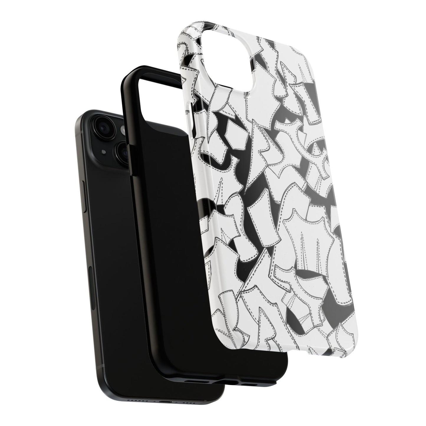 Pattern Pieces Black Phone Case