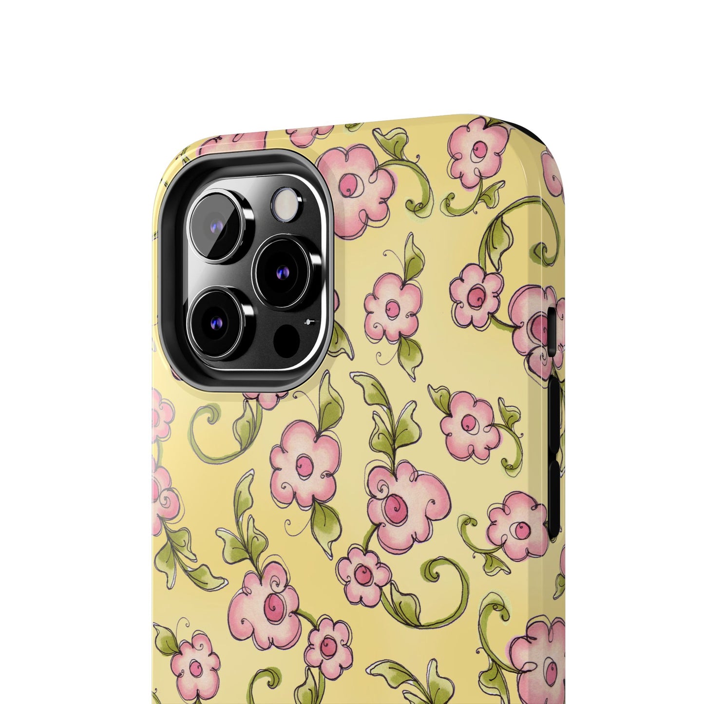 Scroll Daisies Yellow / Peach Phone Case