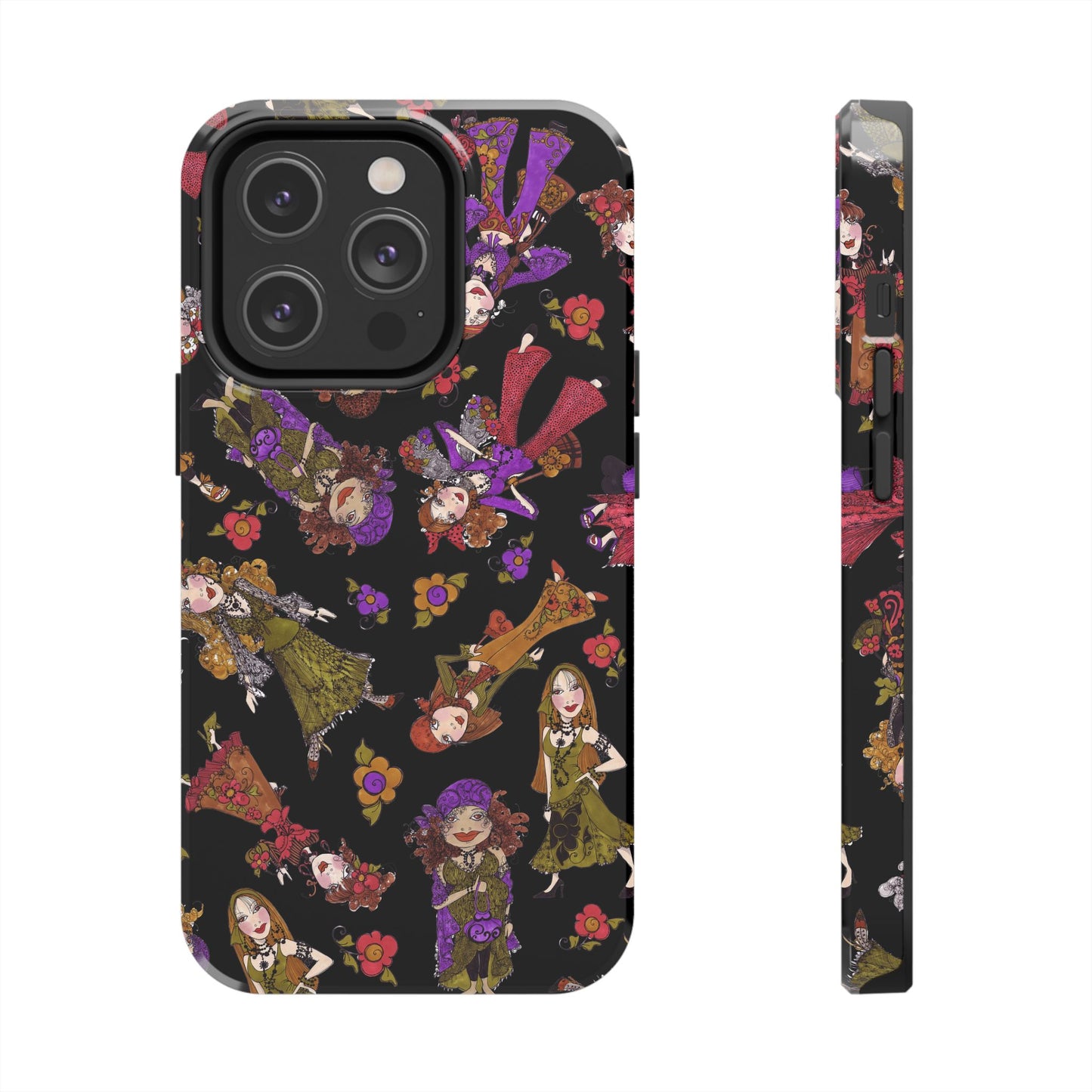 Tossed Gypsies Black Phone Case
