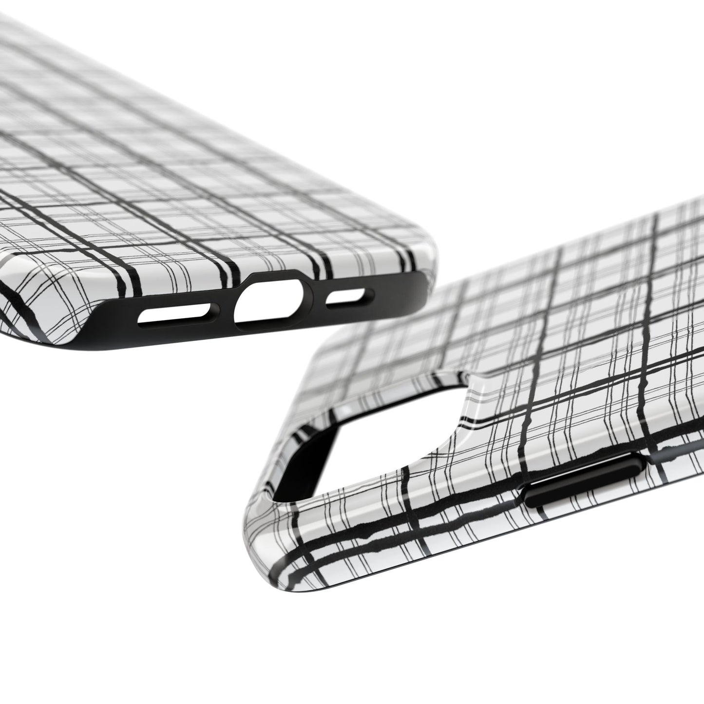 Sophistiplaid White / Black Phone Case