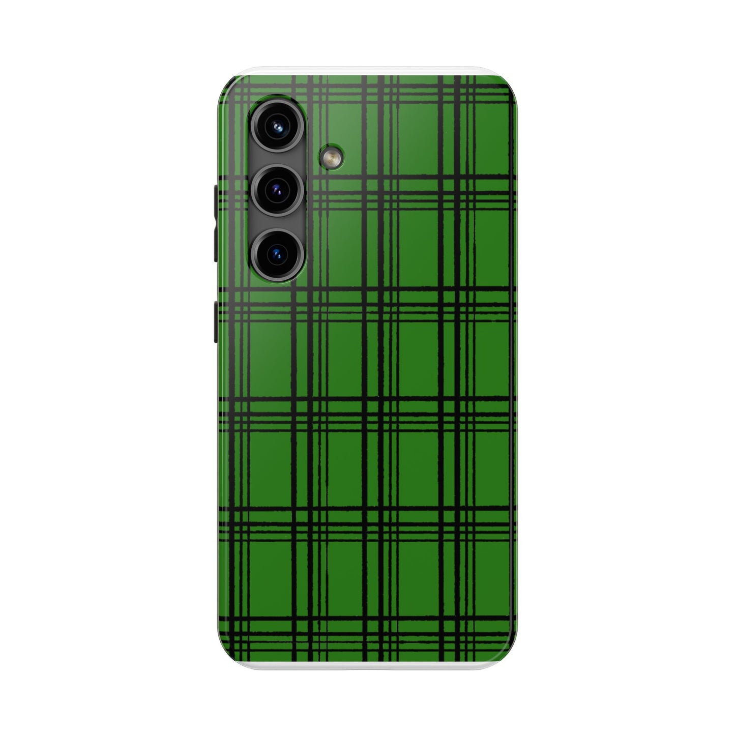 Glad Plaid Green / Black Phone Case