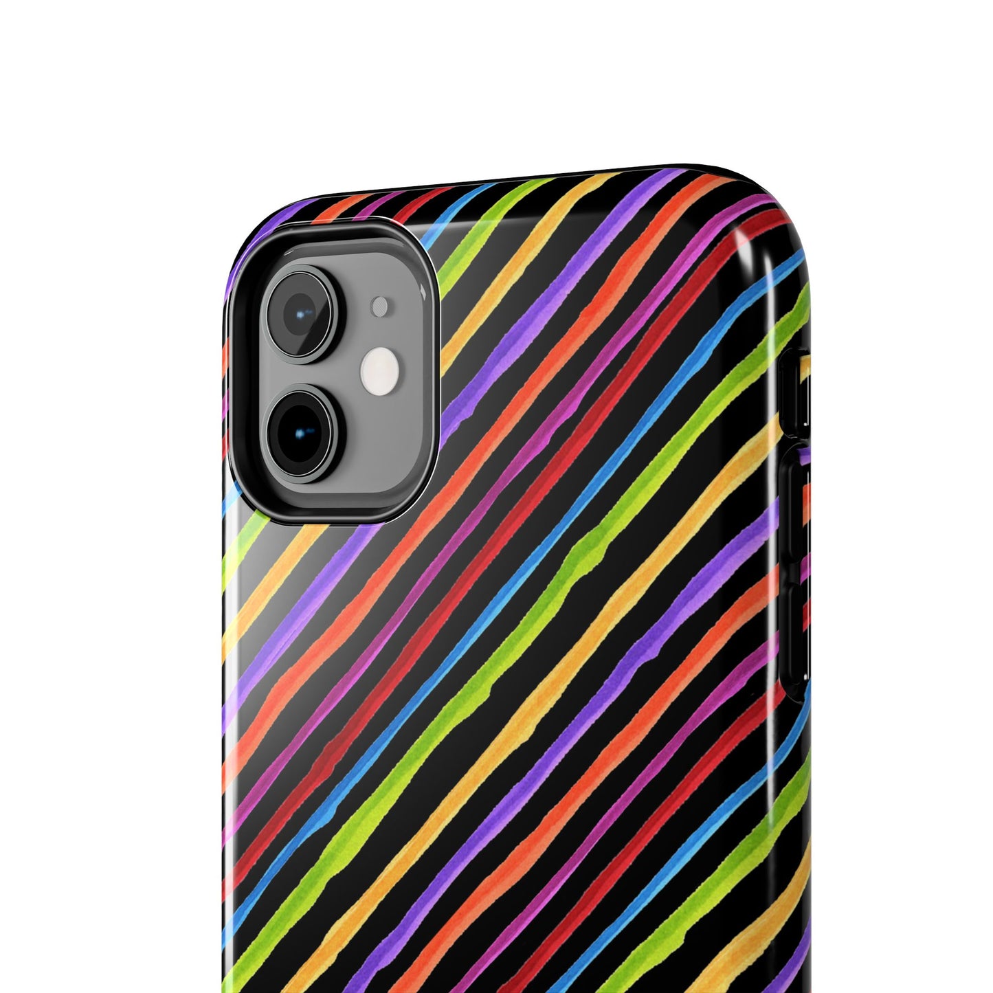 Quirky Bias Stripe Black Phone Case