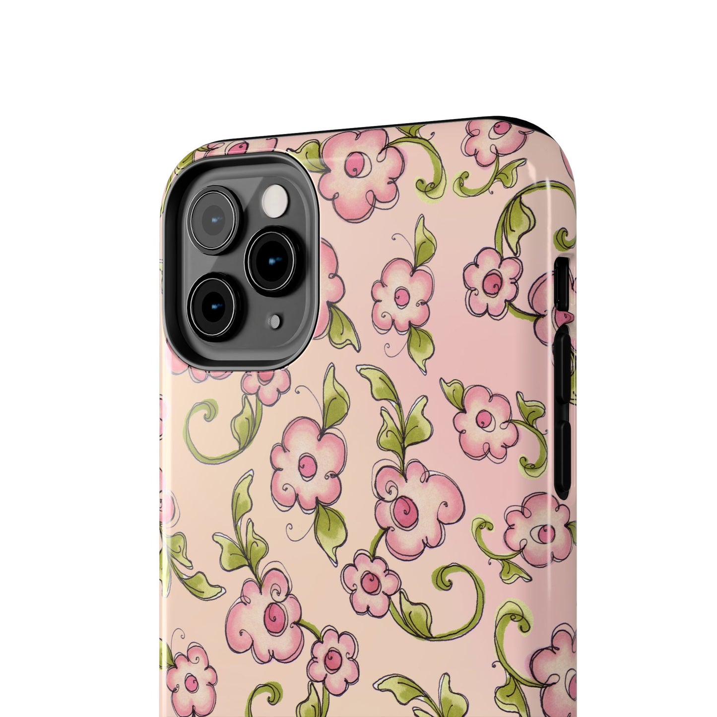 Scroll Daisies Peach / Peach Phone Case