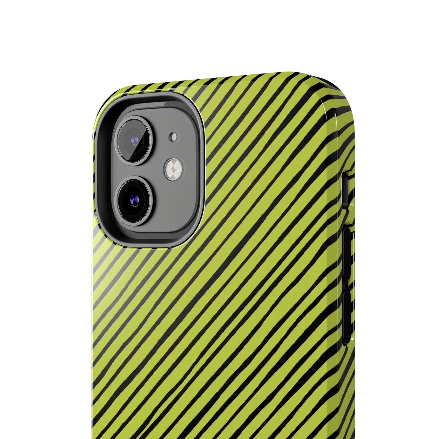 Quirky Bias Stripe Green / Black Phone Case