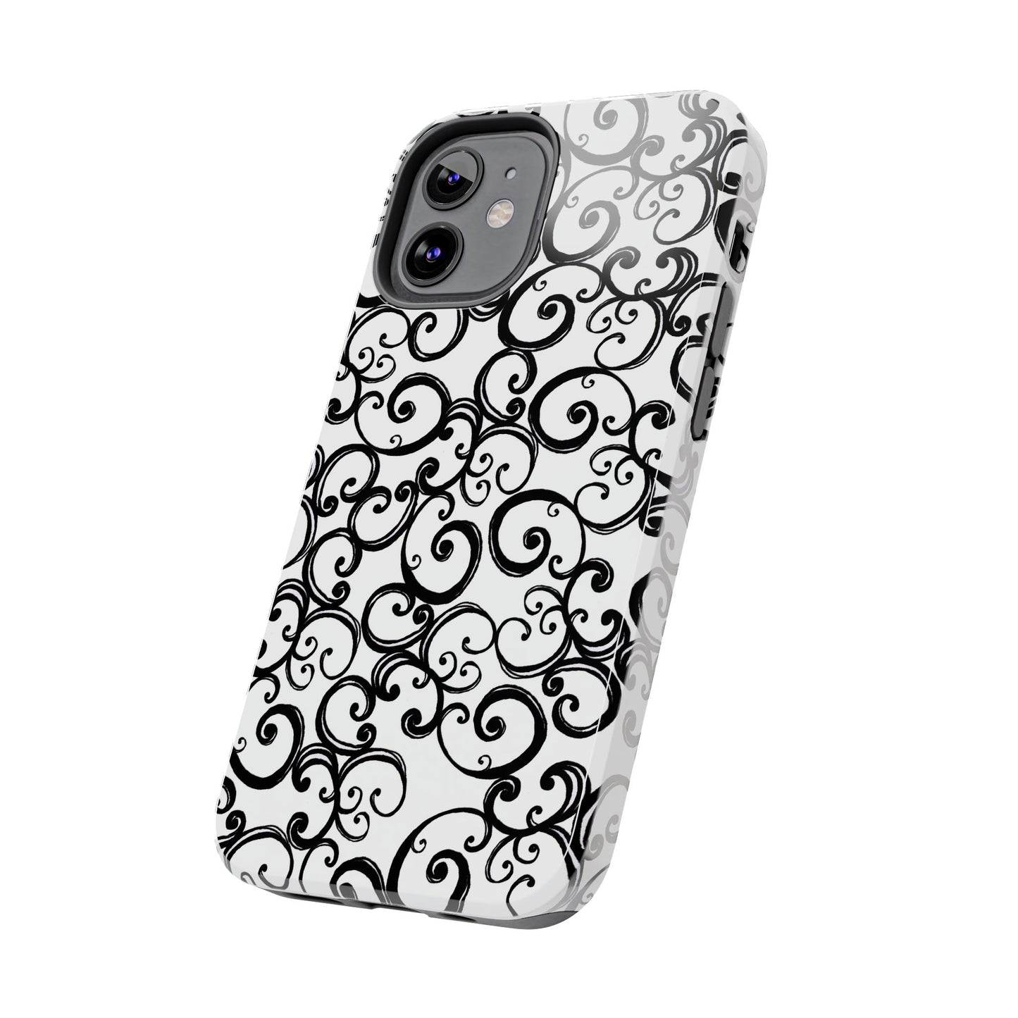 Curls White / Black Phone Case