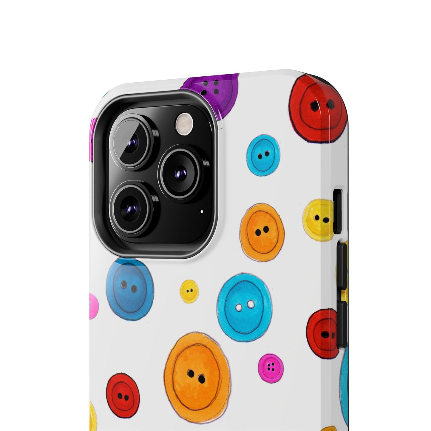 Button Dots White Phone Case