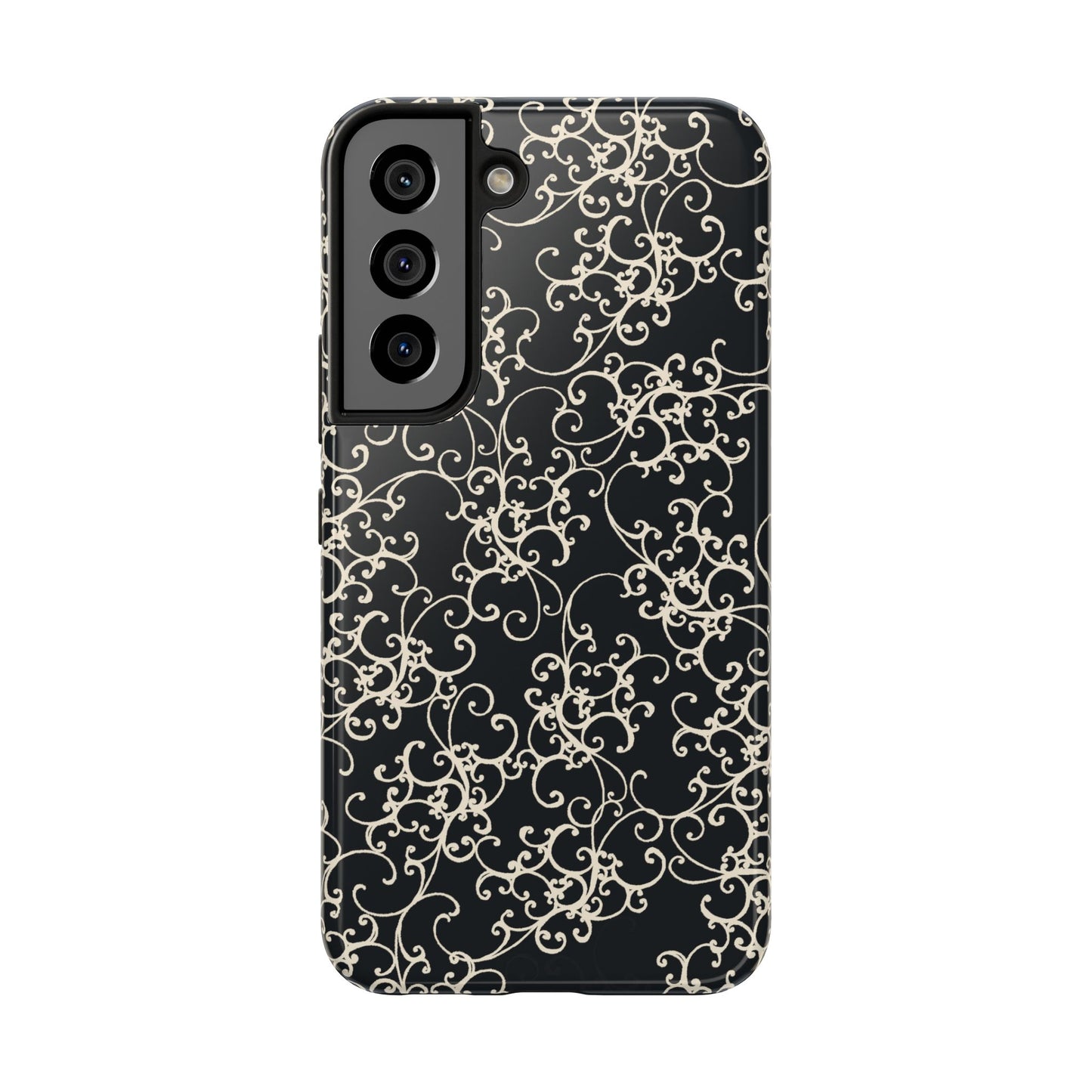 Elegant Scroll Black / Ivory Phone Case