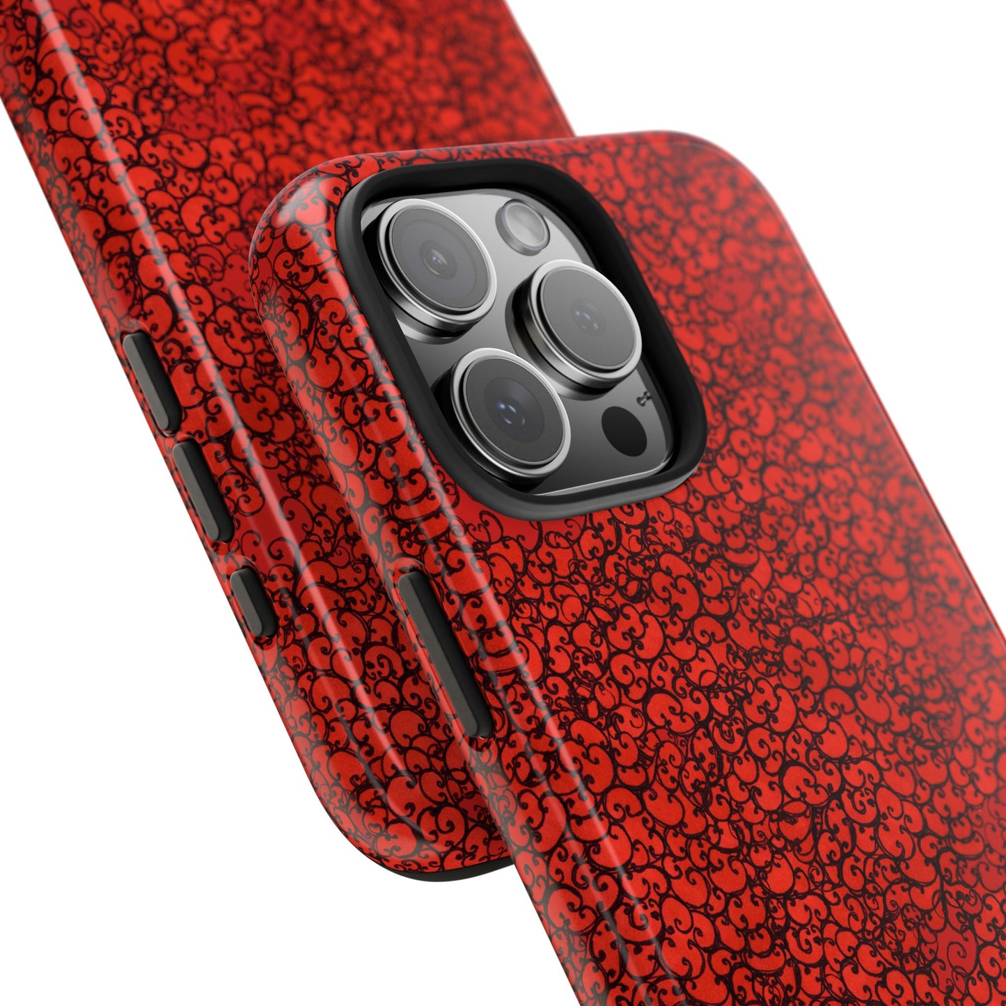 Scrollie Red / Black Phone Case